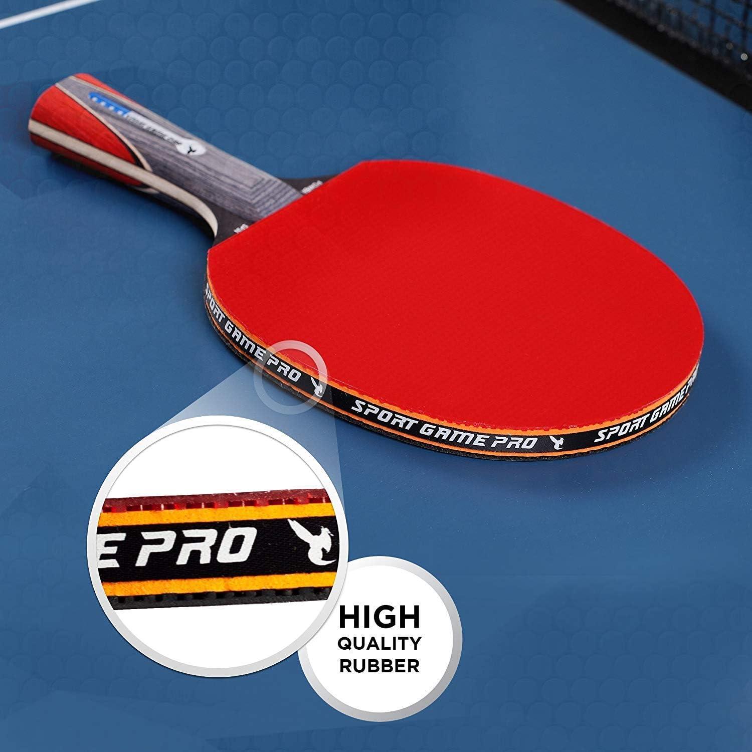 Youth Wood Frame Ping Pong Paddle Set with Case