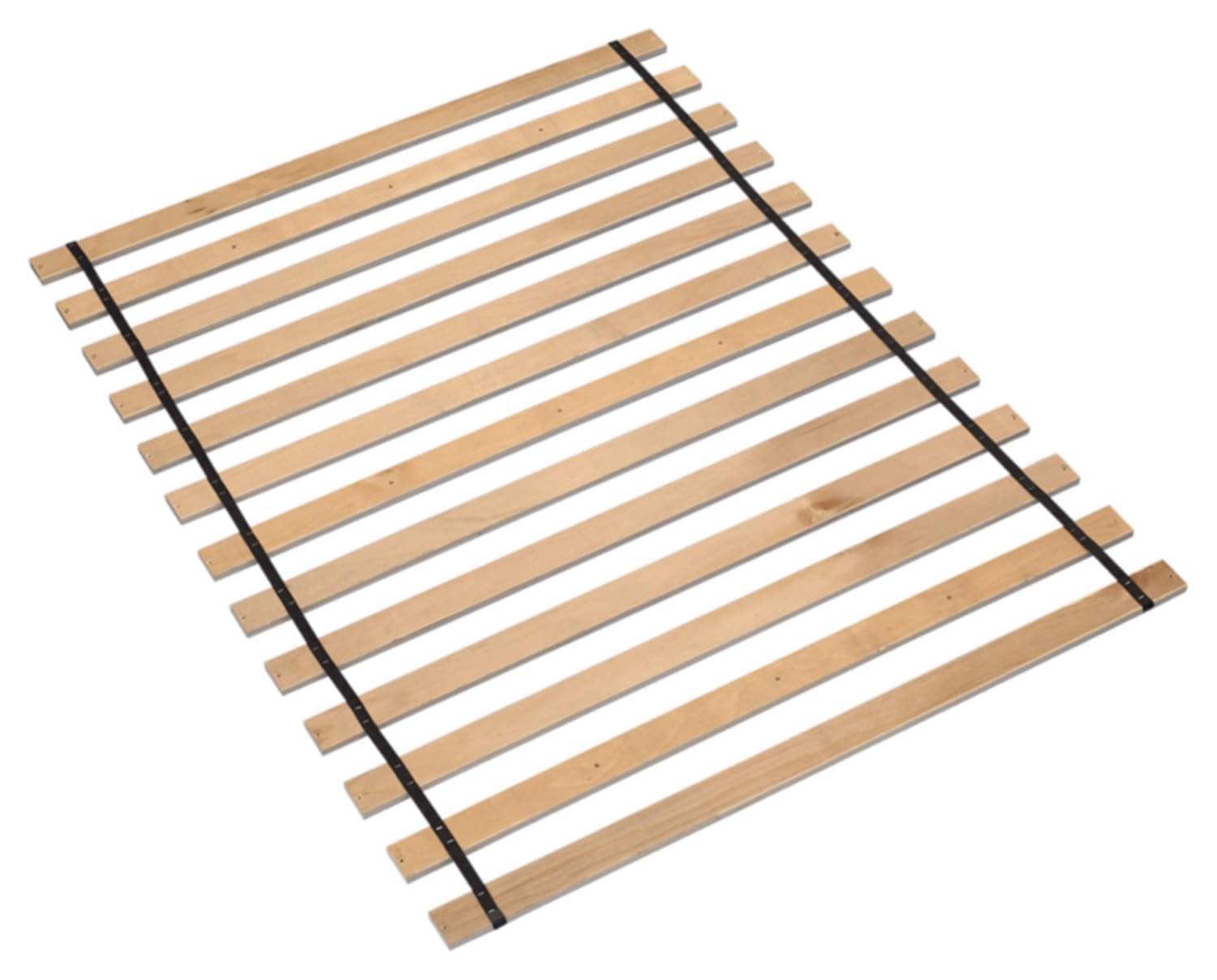 Queen Frames and Rails Roll Slats Brown - Signature Design by Ashley: Mattress Base Support, Wood Bunkie Board