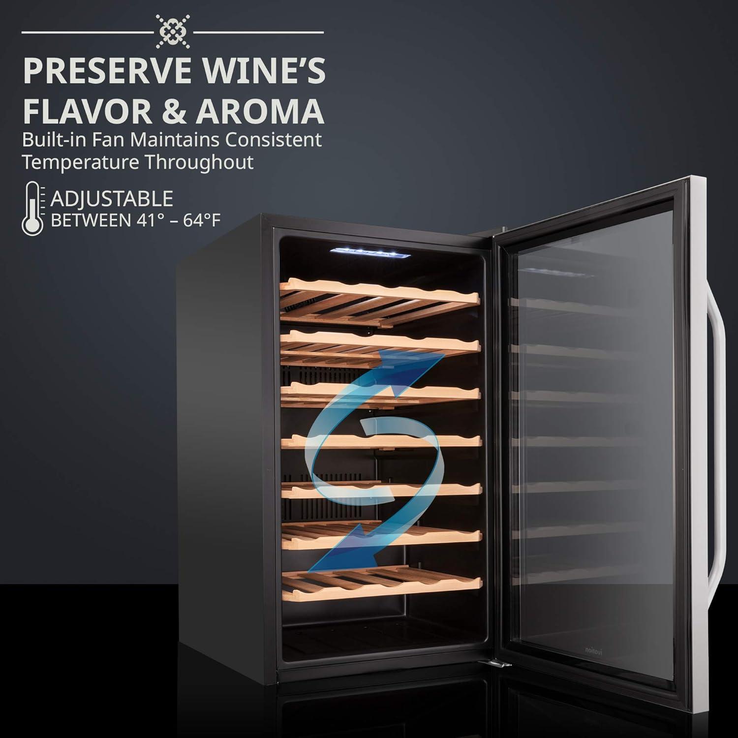 Ivation 51 Bottle Wine Cooler Fridge, Compressor Refrigerator W/Lock