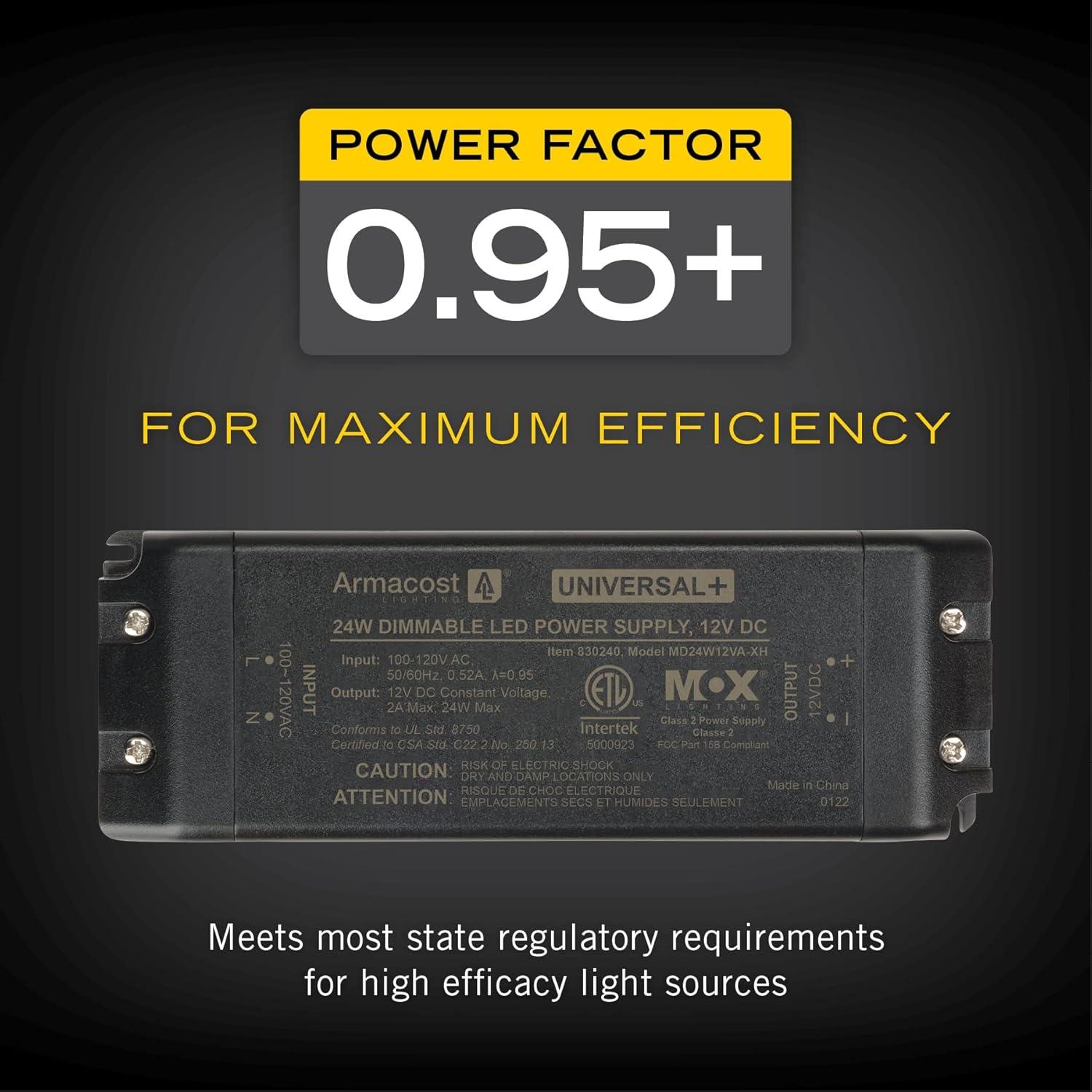Armacost Lighting Universal+ Dimmable LED Driver 12V DC, 60W Electronic Transformer ELV/MLV/TRIAC 830240
