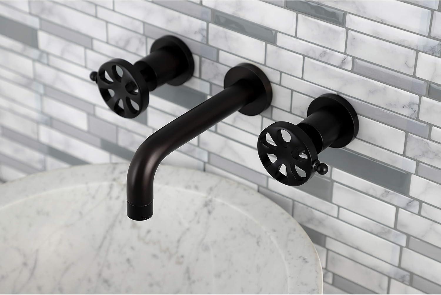 Kingston Brass Belknap Two-Handle 3-Hole Wall Mount Bathroom Faucet