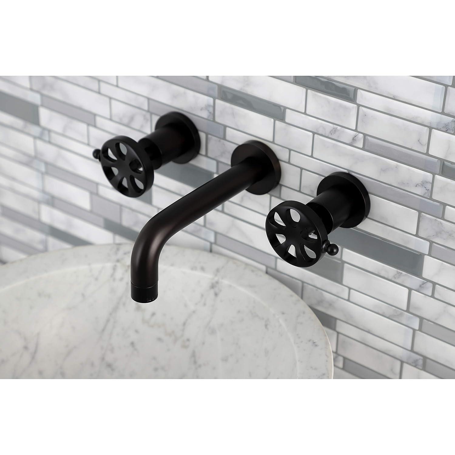 Kingston Brass Belknap Two-Handle 3-Hole Wall Mount Bathroom Faucet