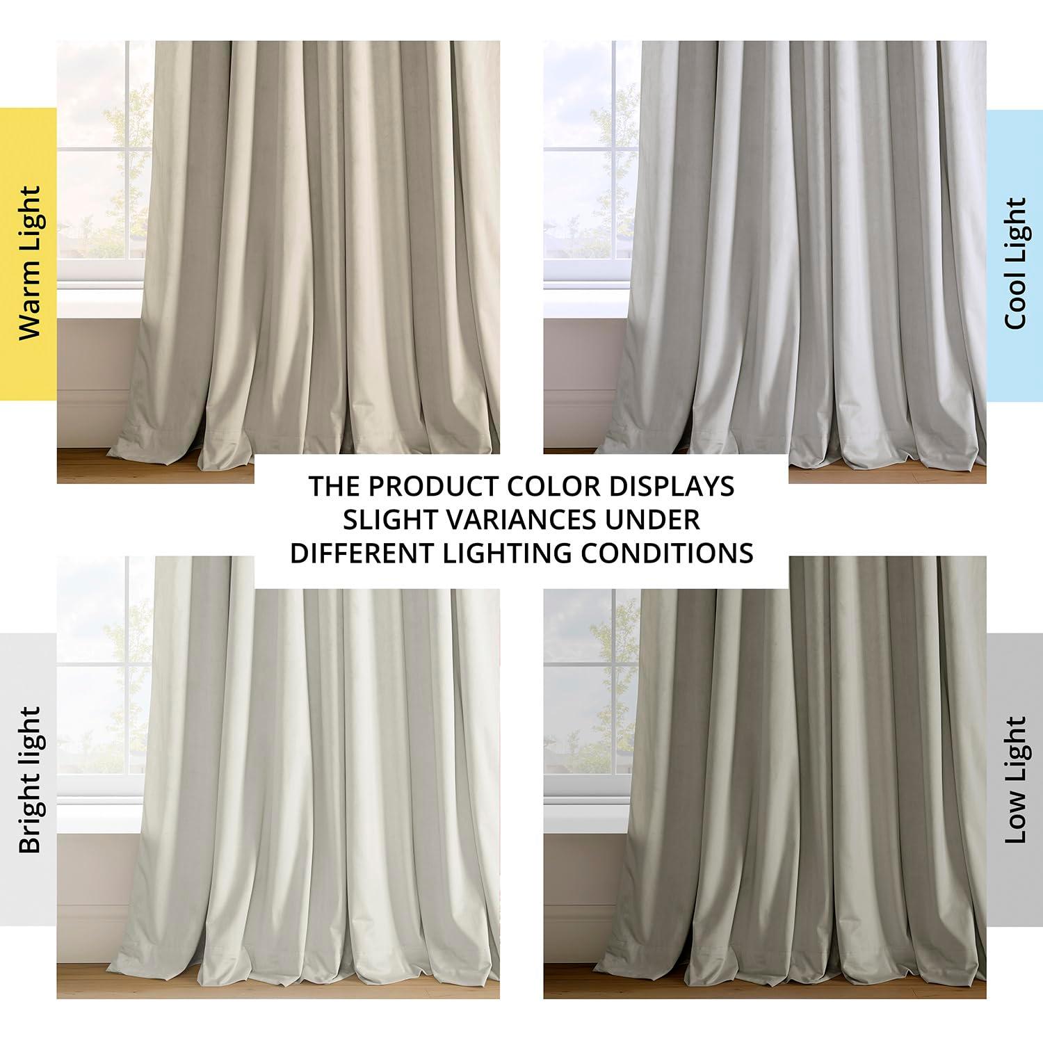 Half Price Drapes Porcelain White French Pleat Signature Velvet Blackout Curtains(1 Panel),50WX 108L