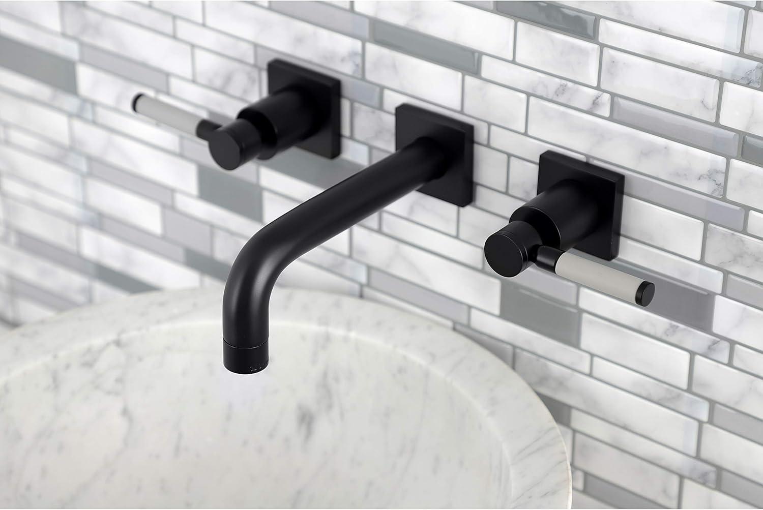 Kingston Brass Kaiser Two-Handle 3-Hole Wall Mount Bathroom Faucet