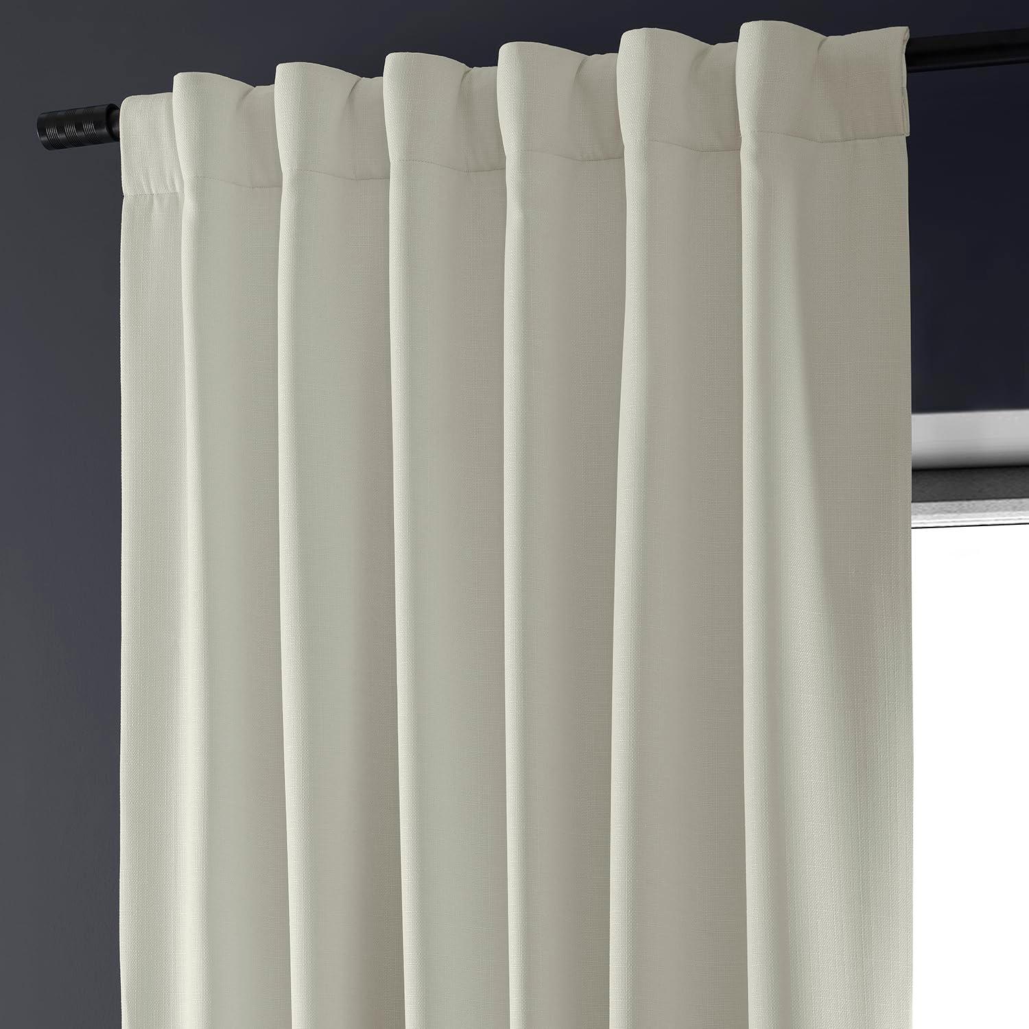 HPD Half Price Drapes Solid Thermal Insulated Blackout Curtains for Bedroom 96 Inches Long Curtain (1 Panel) Signature Blackout Linen Window Curtains for Living Room, 50W x 96L, Off White