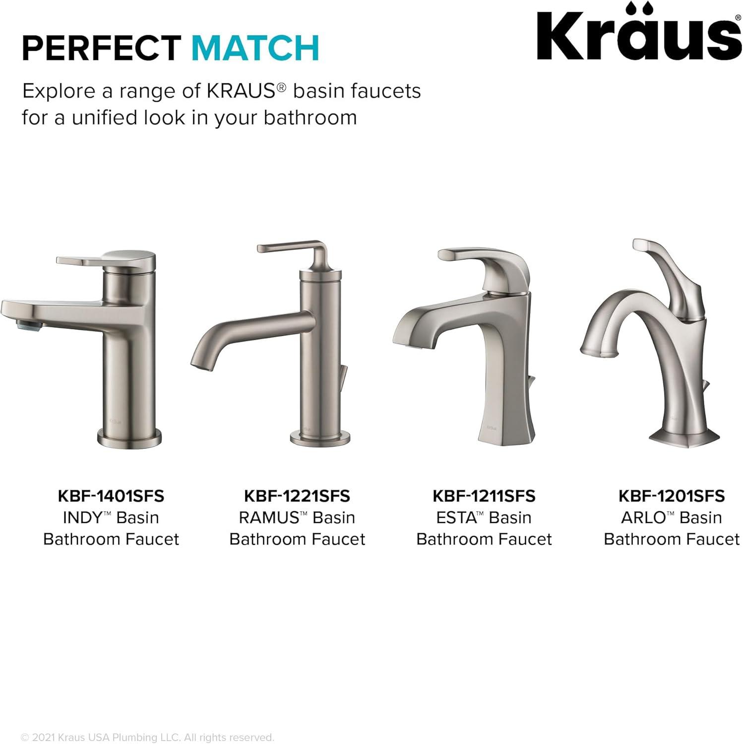 KRAUS Pop-Up Bathroom Sink Drain With Overflow