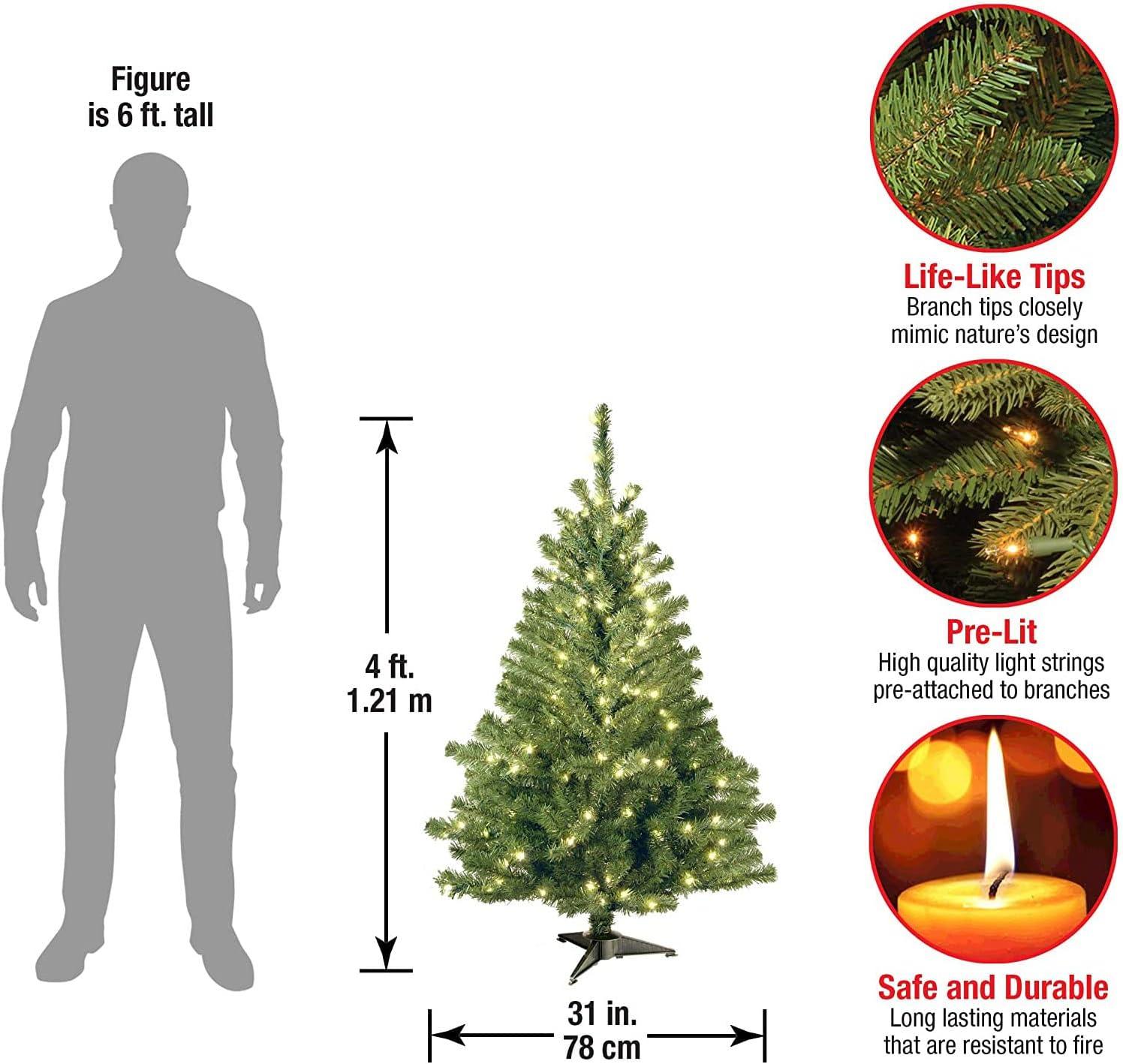 30'' Green Plastic Pre-Lit Spruce Tabletop Christmas Tree