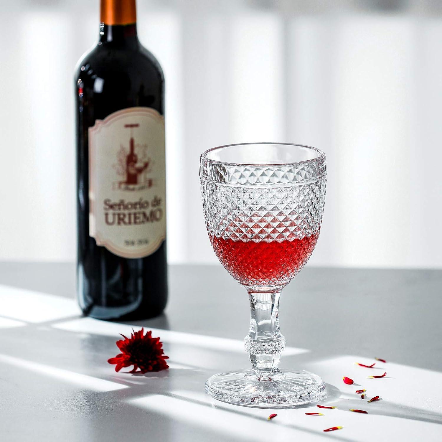 HOMEW Chroma Collection Wine Goblets Glasses set of 6, 10.6 oz