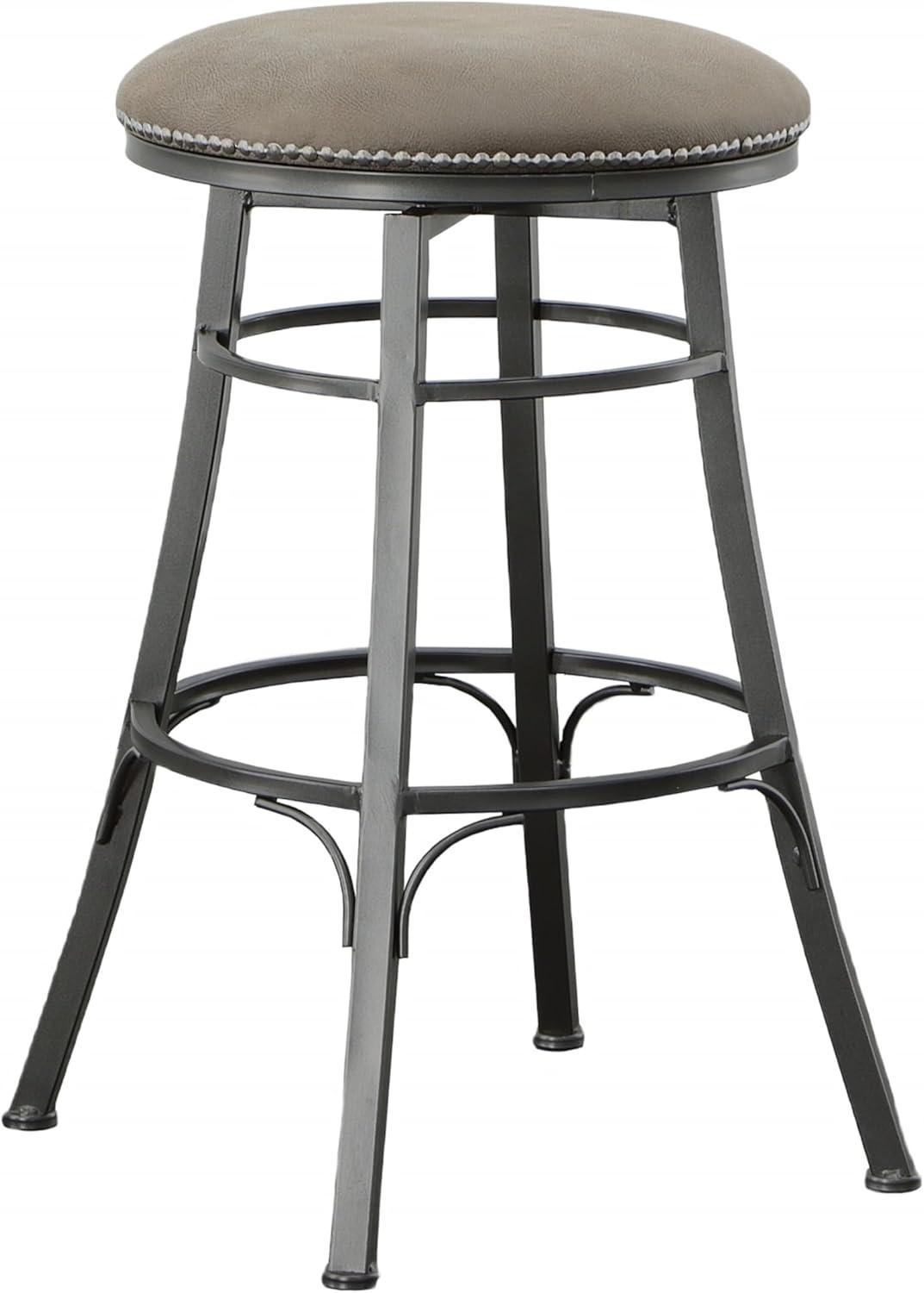 Steve Silver Bali Gray Metal Backless Swivel Bar Stool