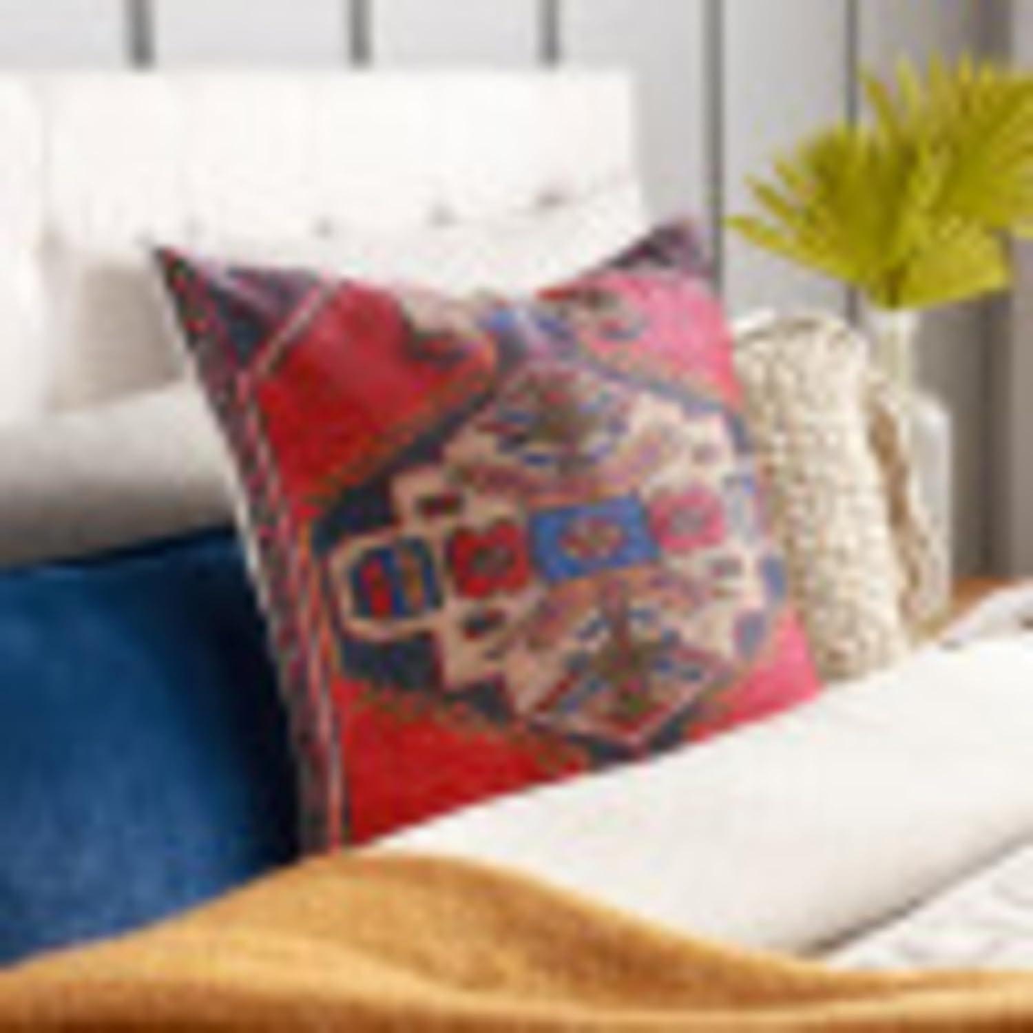 Javed Multicolor Chenille-Polyester Bohemian Throw Pillow