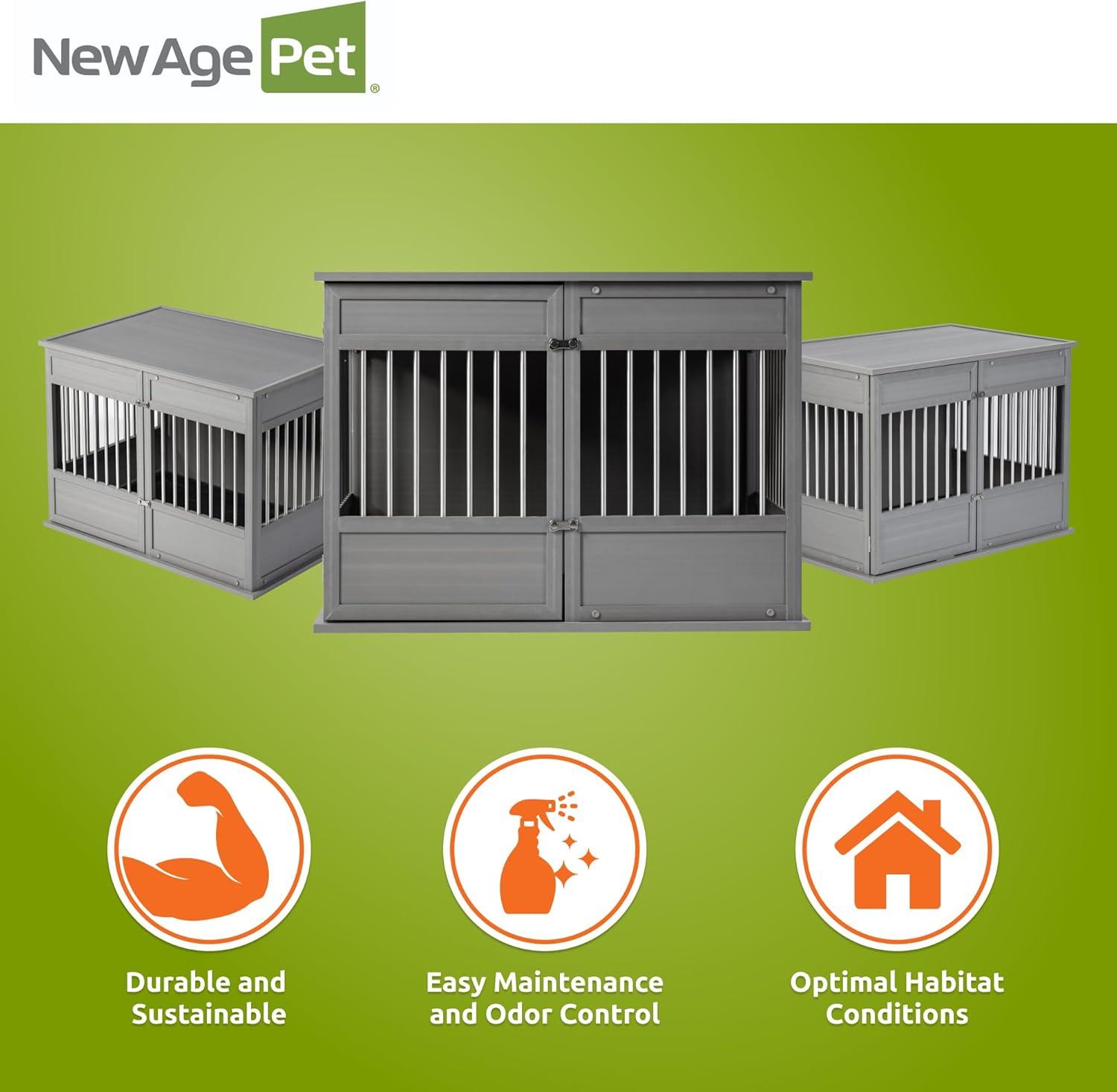 New Age Pet Horizon Pet Crate - ECOFLEX, Stainless Steel, Easy Access Door, 10-Year Warranty