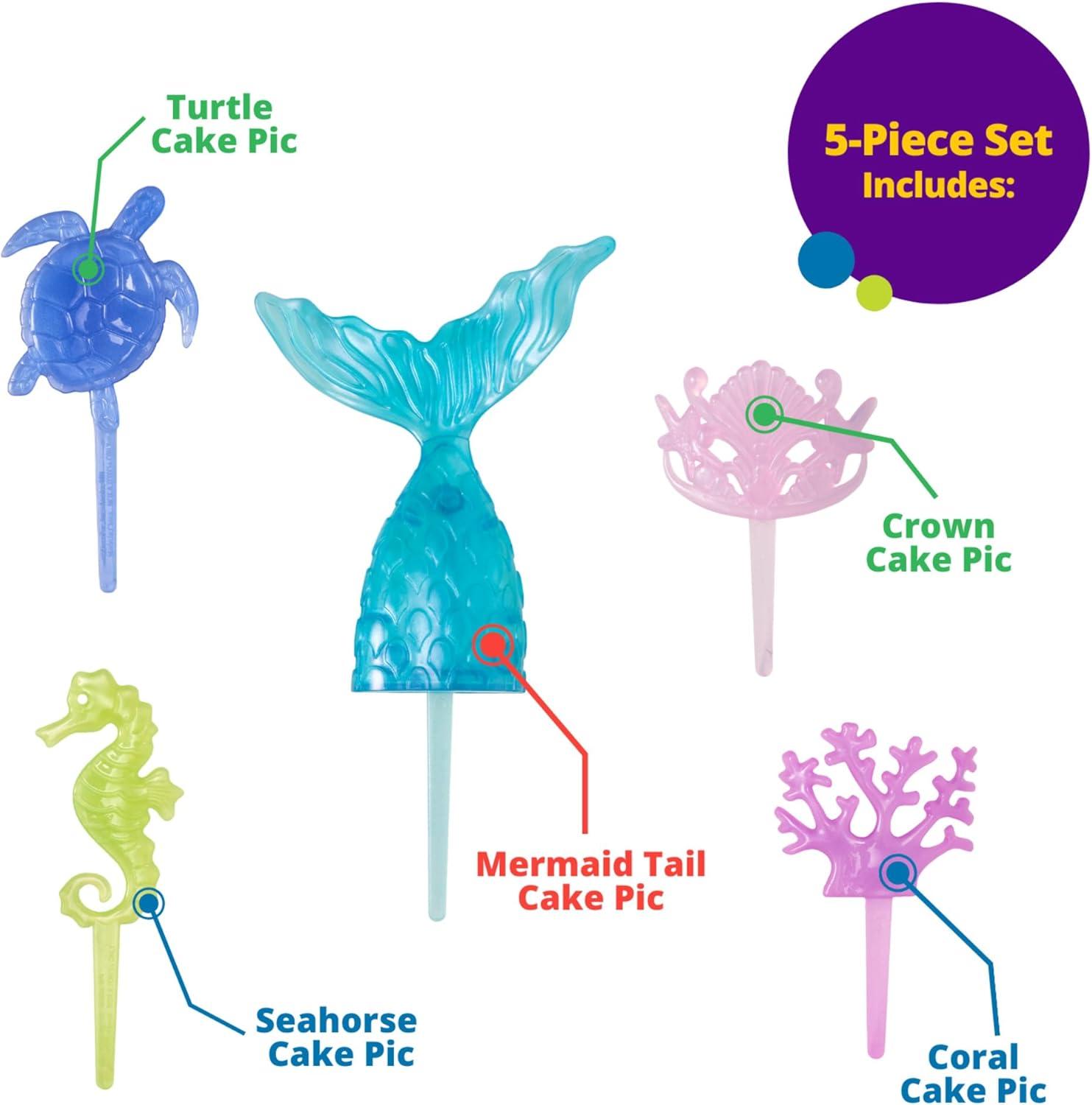 Mystical Mermaid Translucent Plastic Cake Decorating Set