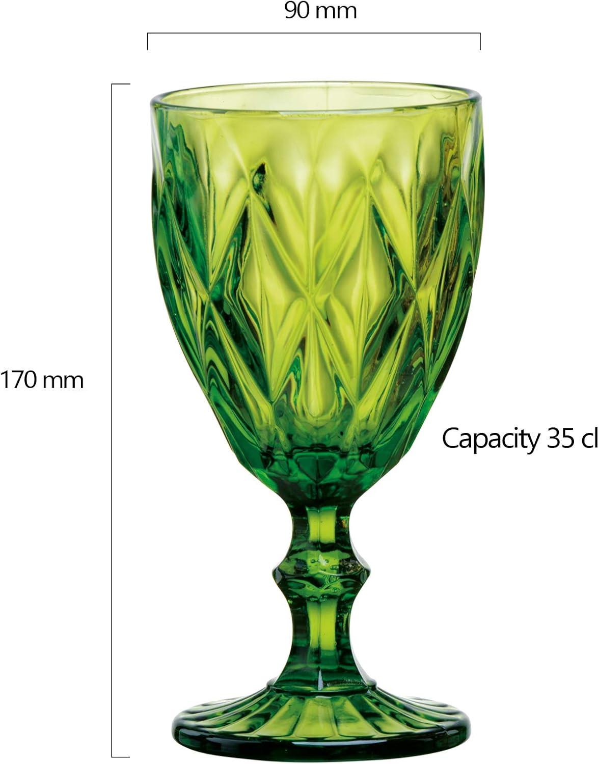 Artland Assorted Colors 14oz Footed Goblet Glass Set