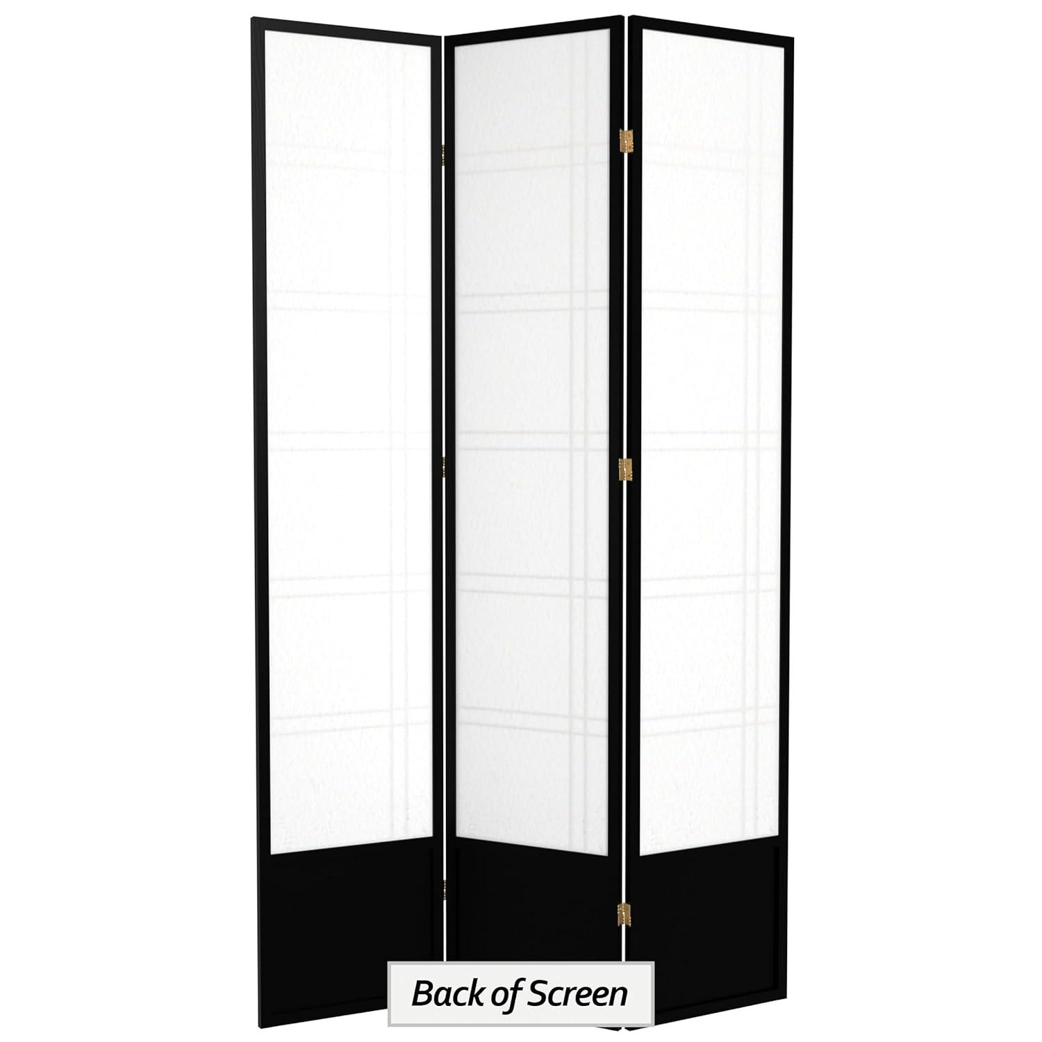 Handmade 84-inch Double-cross Wood/Rice-paper Shoji Screen (China) 3 Panel Rosewood