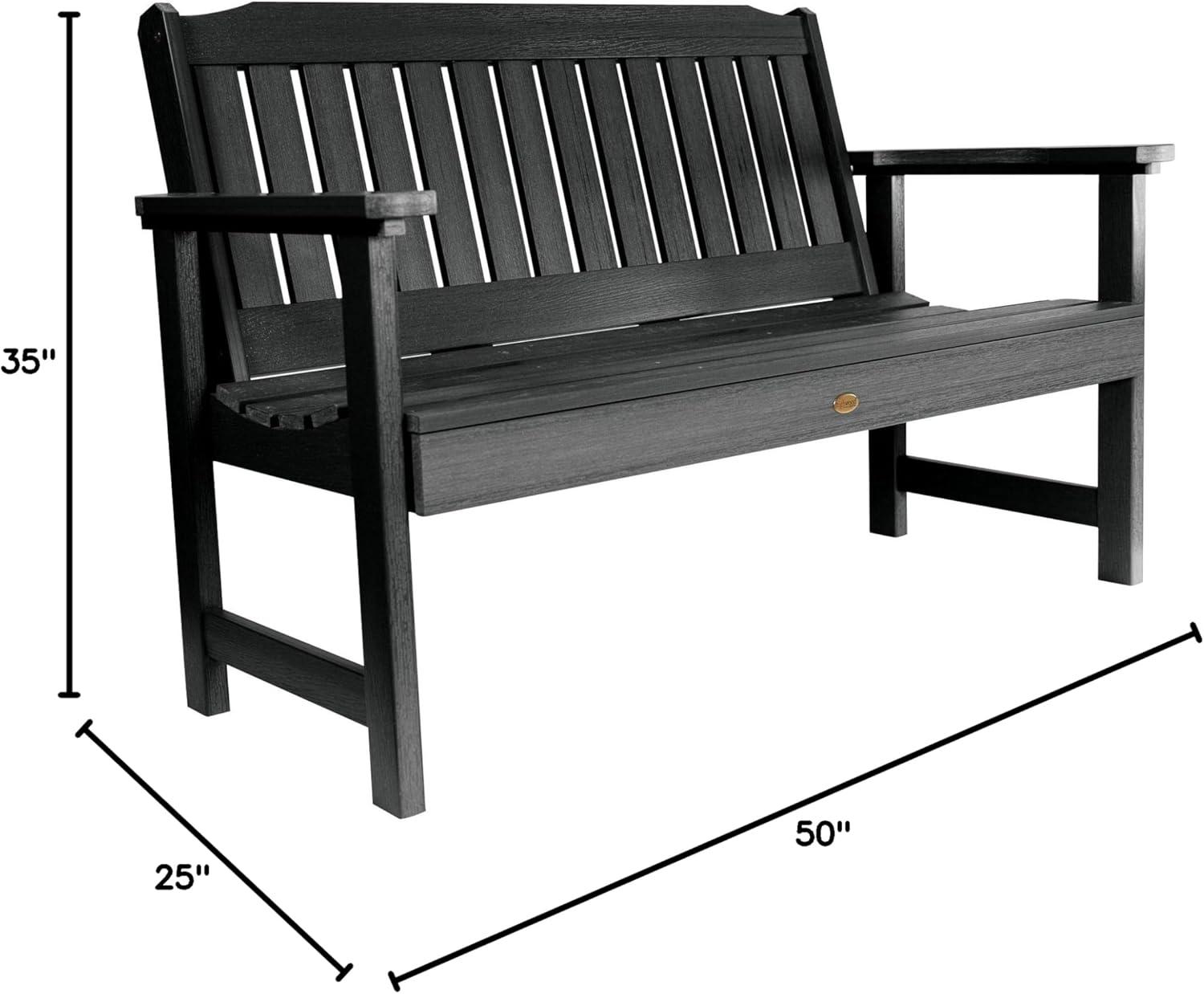 4' Lehigh Garden Bench Black - highwood: Weather-Resistant, Fade-Resistant, 500lb Capacity, Recycled Plastic
