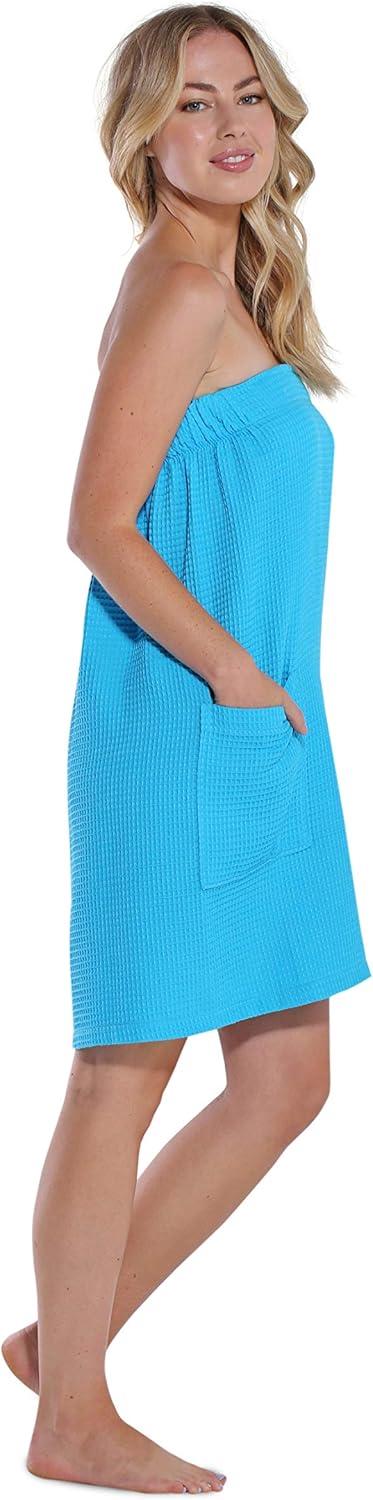 Turquaz Linen Turquoise Waffle Spa Bath Wrap