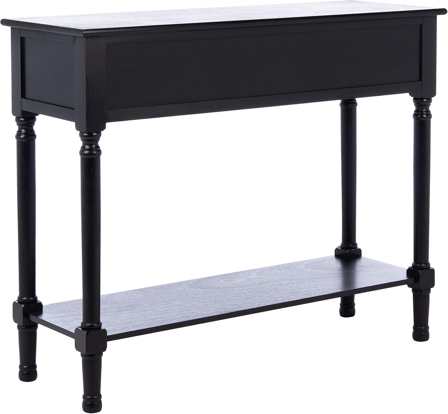 Ryder Black Striated 2-Drawer Console Table with Storage