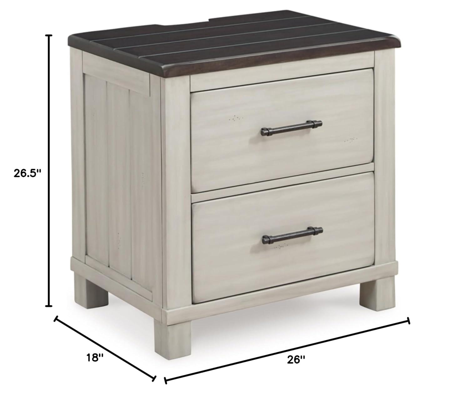 Signature Design by Ashley Darborn 2 Drawer Nightstand, Gray & Brown