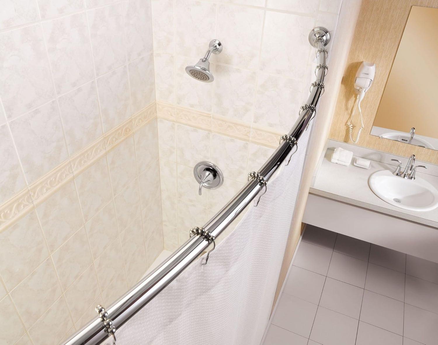 Moen Adjustable Curved Shower Rod 72 " X 72 " Chrome Finish