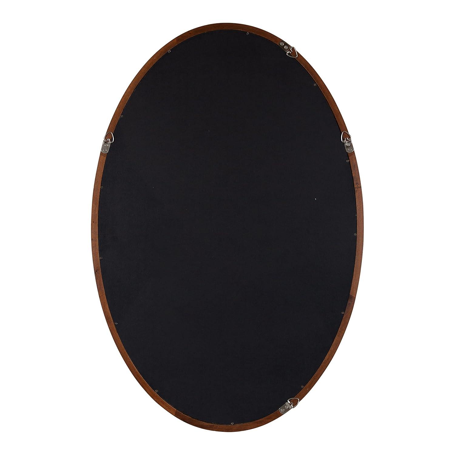 Kate and Laurel Hogan Wood Oval, 24x36, Walnut Brown