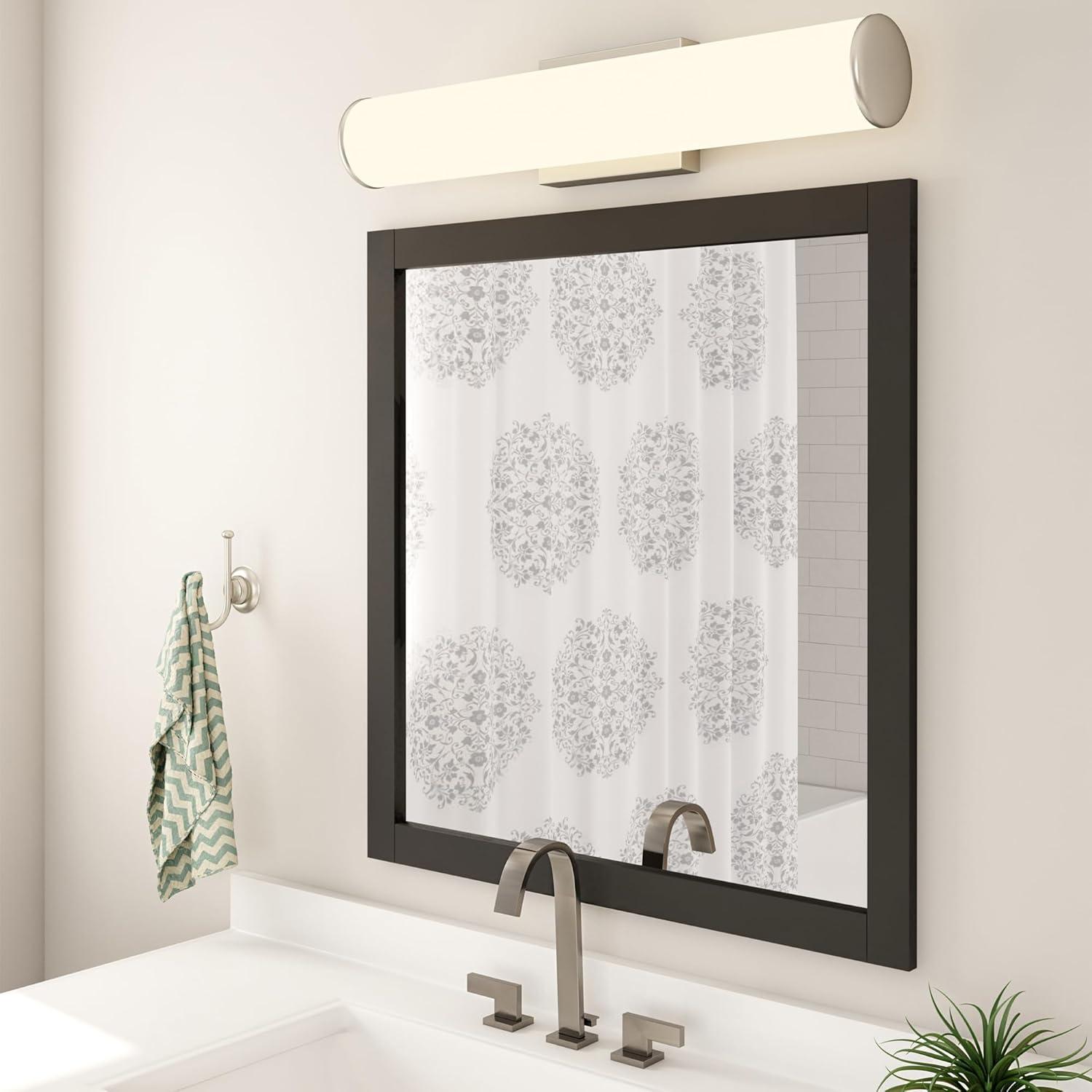 Shorewood Square Bathroom Mirror, 30" H x 30" L, Soft Matte Black, Solid Wood Framed, Decorative Vanity or Entryway Accent – Design House, 589655