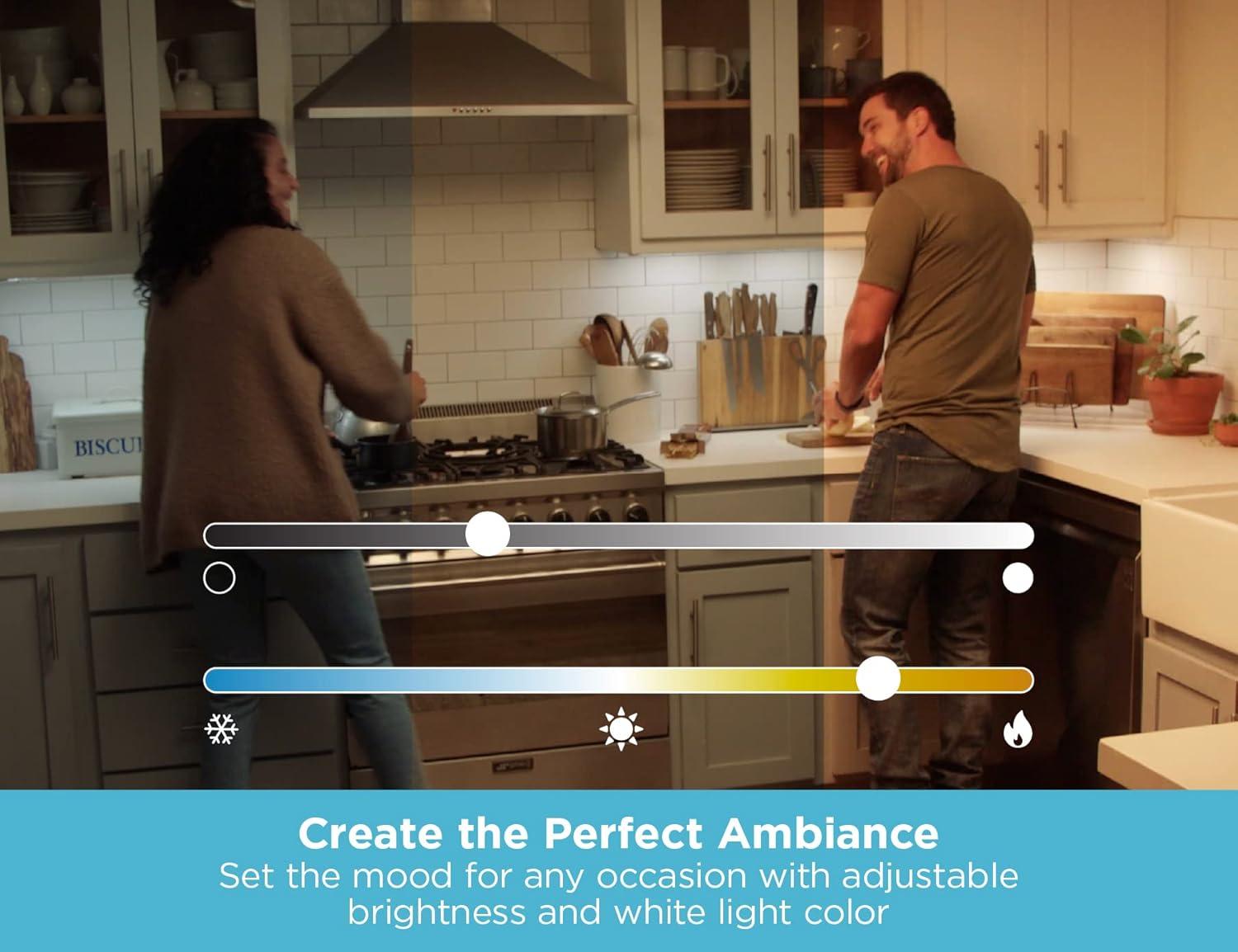 BLACK+DECKER Works with Alexa Smart Under Cabinet Lighting Kit, Adjustable LEDs, (4) 9" Bars - A Certified for Humans Device