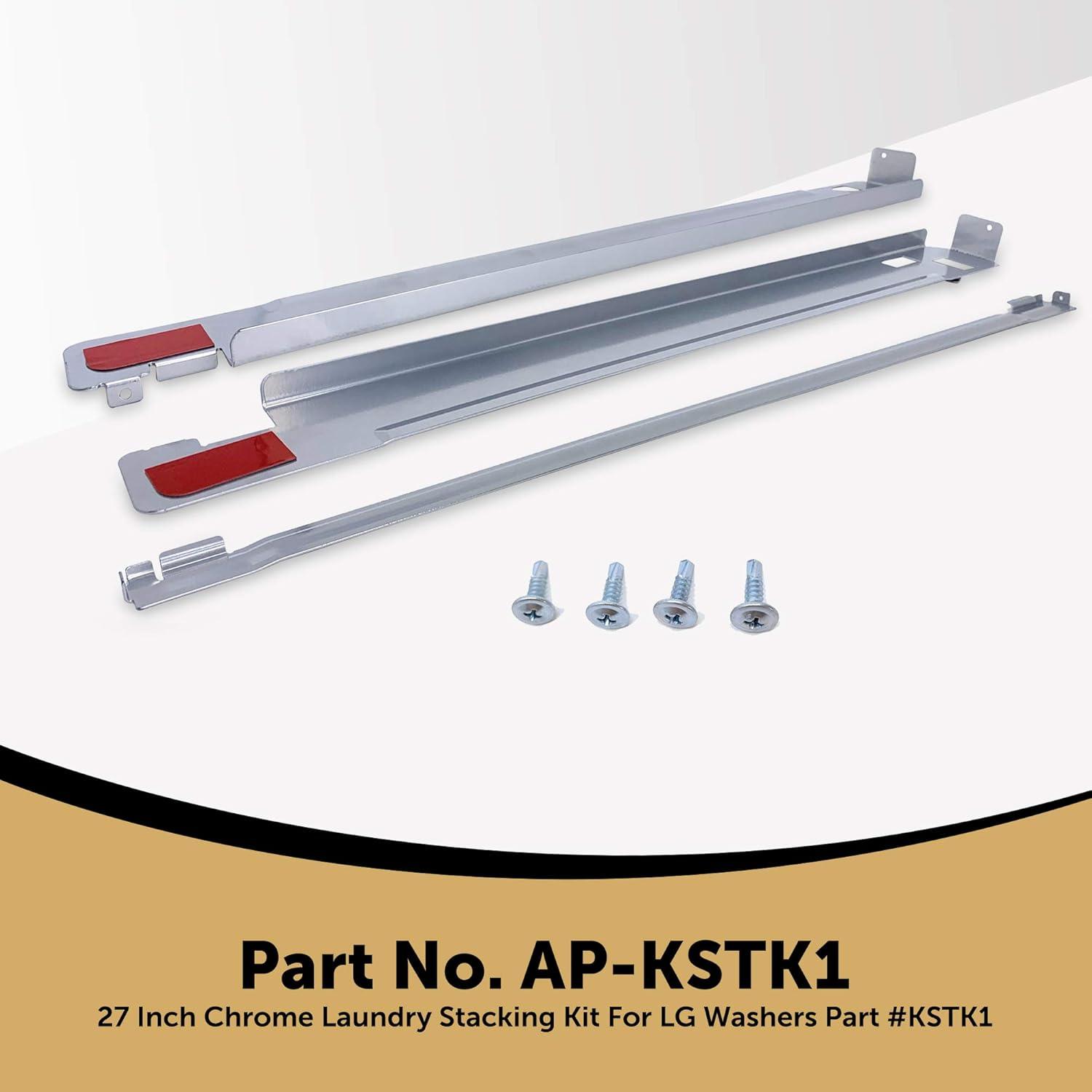 KSTK1 27-inch Laundry Stacking Kit Replacement for LG Washer Dryer Stacking Kit KSTK1 by Blutoget - Solid Metal with Chrome Coated - WSTK1 KSTK1 Lg Stacking Kit 27