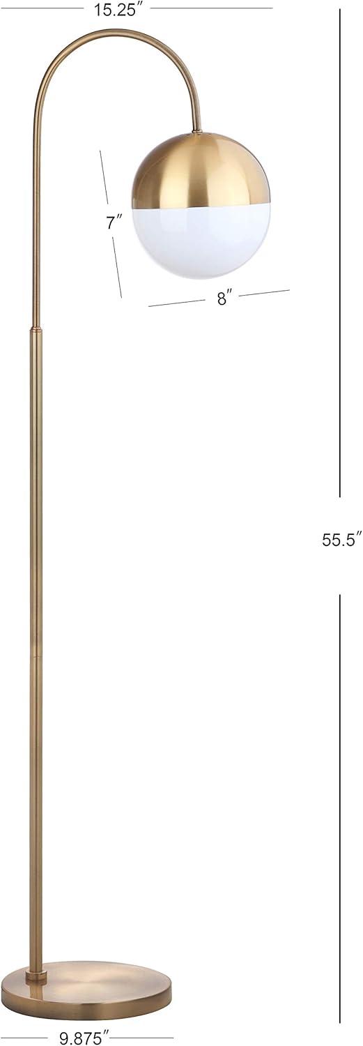 Arc 55.5" White and Gold Globe Floor Lamp