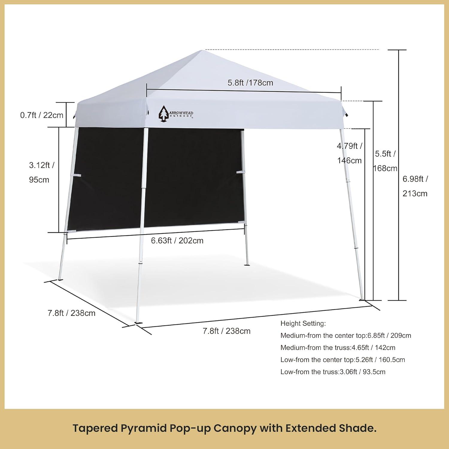 White UV-Resistant Pop-Up Canopy with Sunwall and Sandbags