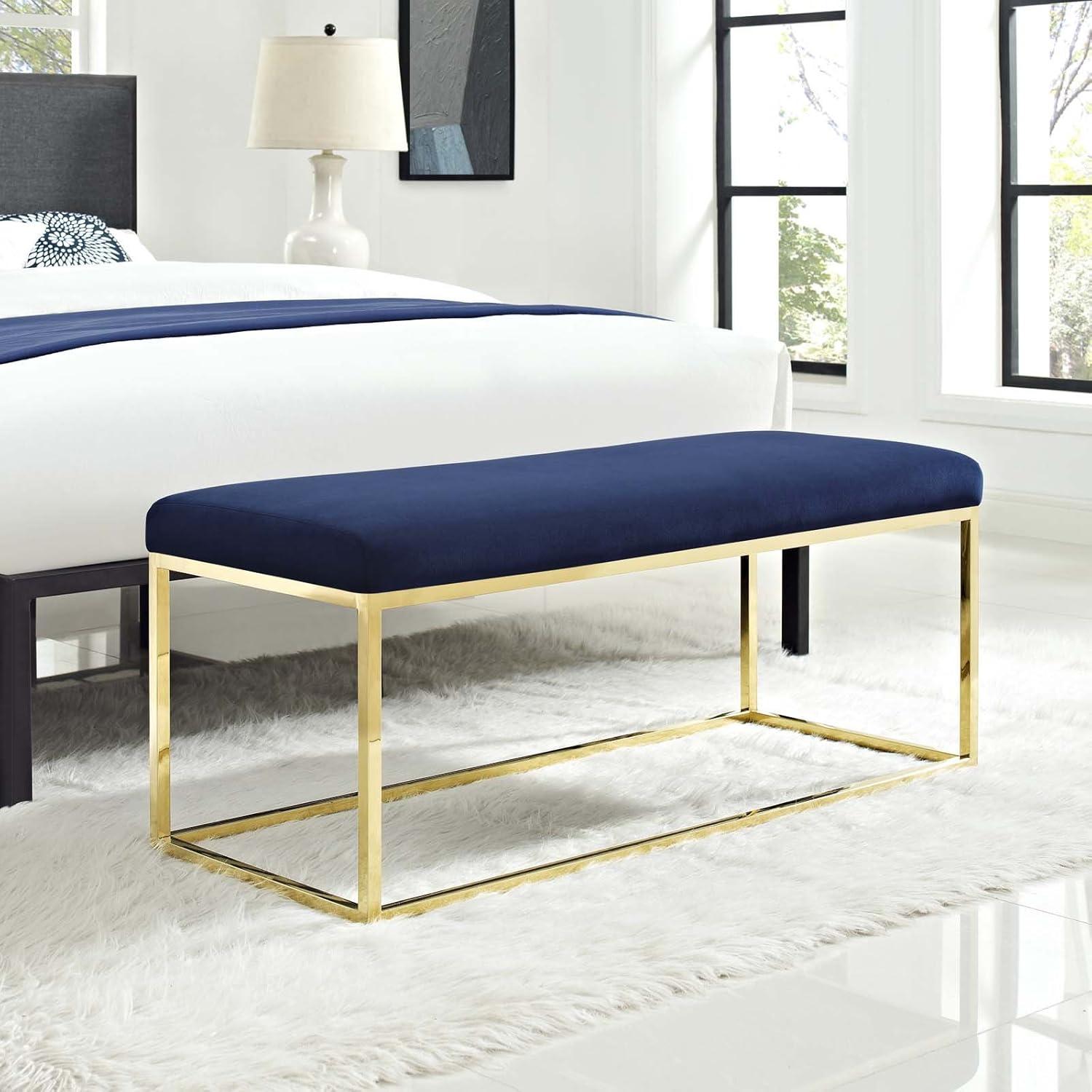 Anticipate Fabric Bench Gold Navy