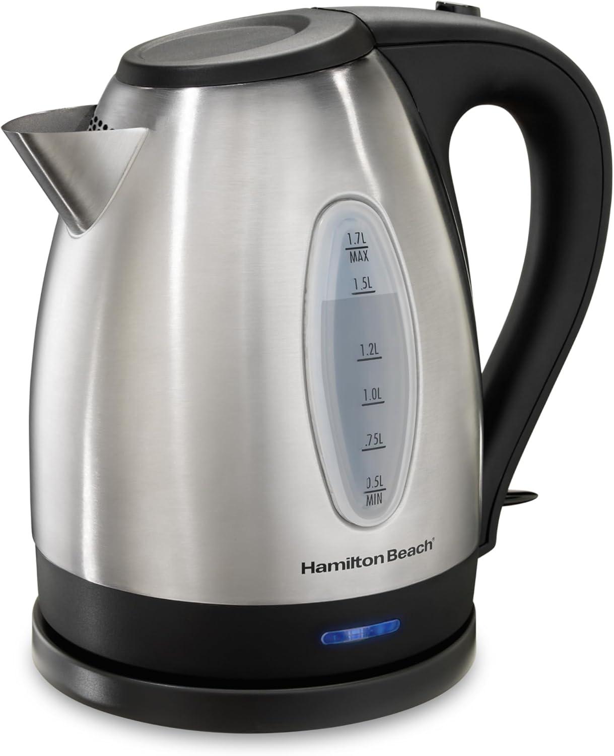 Hamilton Beach 1.7L Silver Stainless Steel Electric Tea Kettle