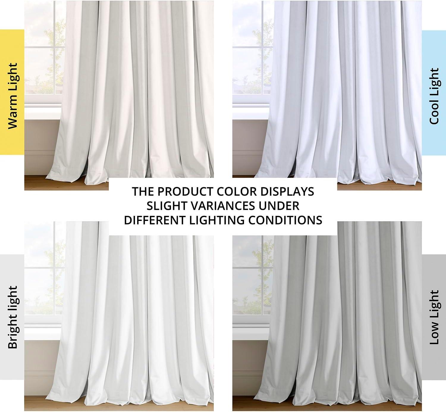 Exclusive Fabrics  Signature Extra Wide Blackout Velvet Curtain (1 Panel) Primary White 100 x 96 96 Inches
