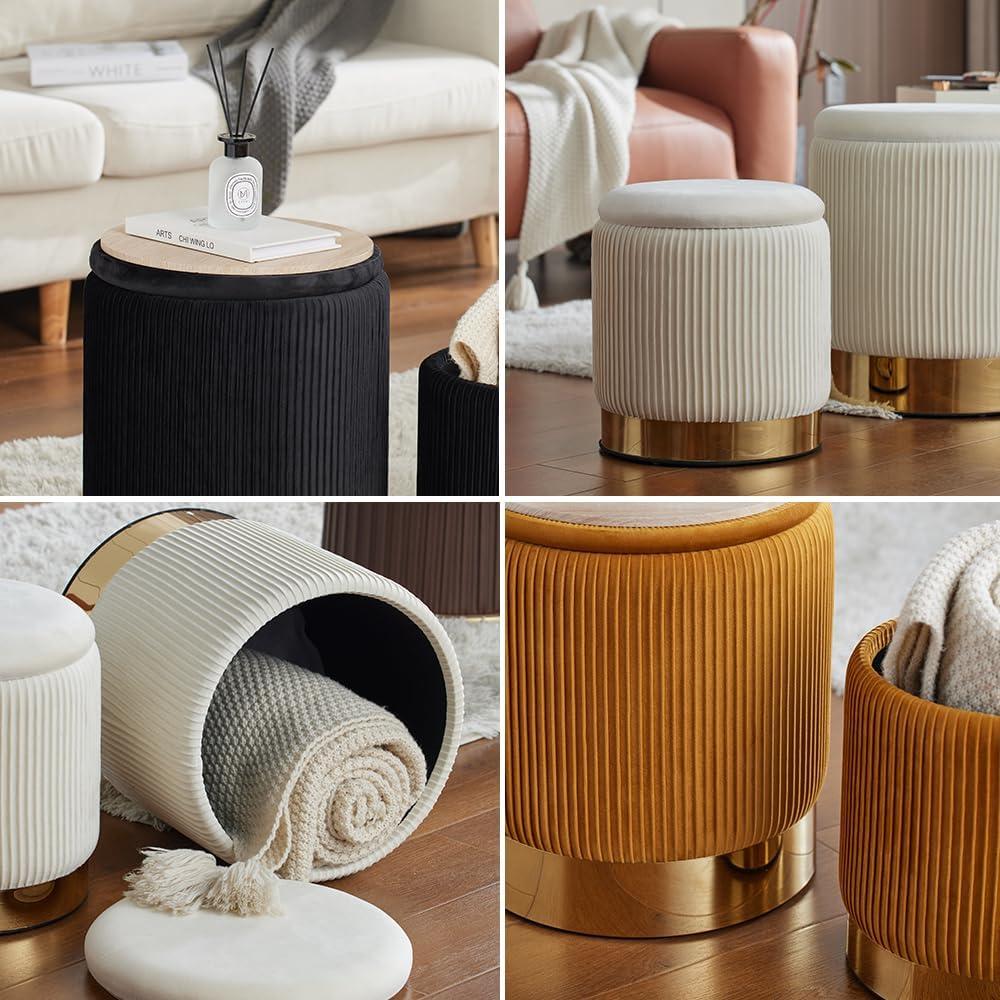 Ernesha Velvet Ottoman