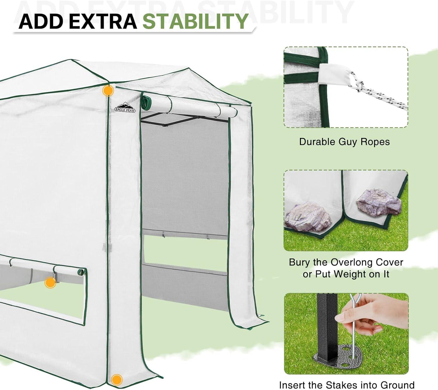EAGLE PEAK Pop Up Greenhouse 8' W x 12' D Greenhouse