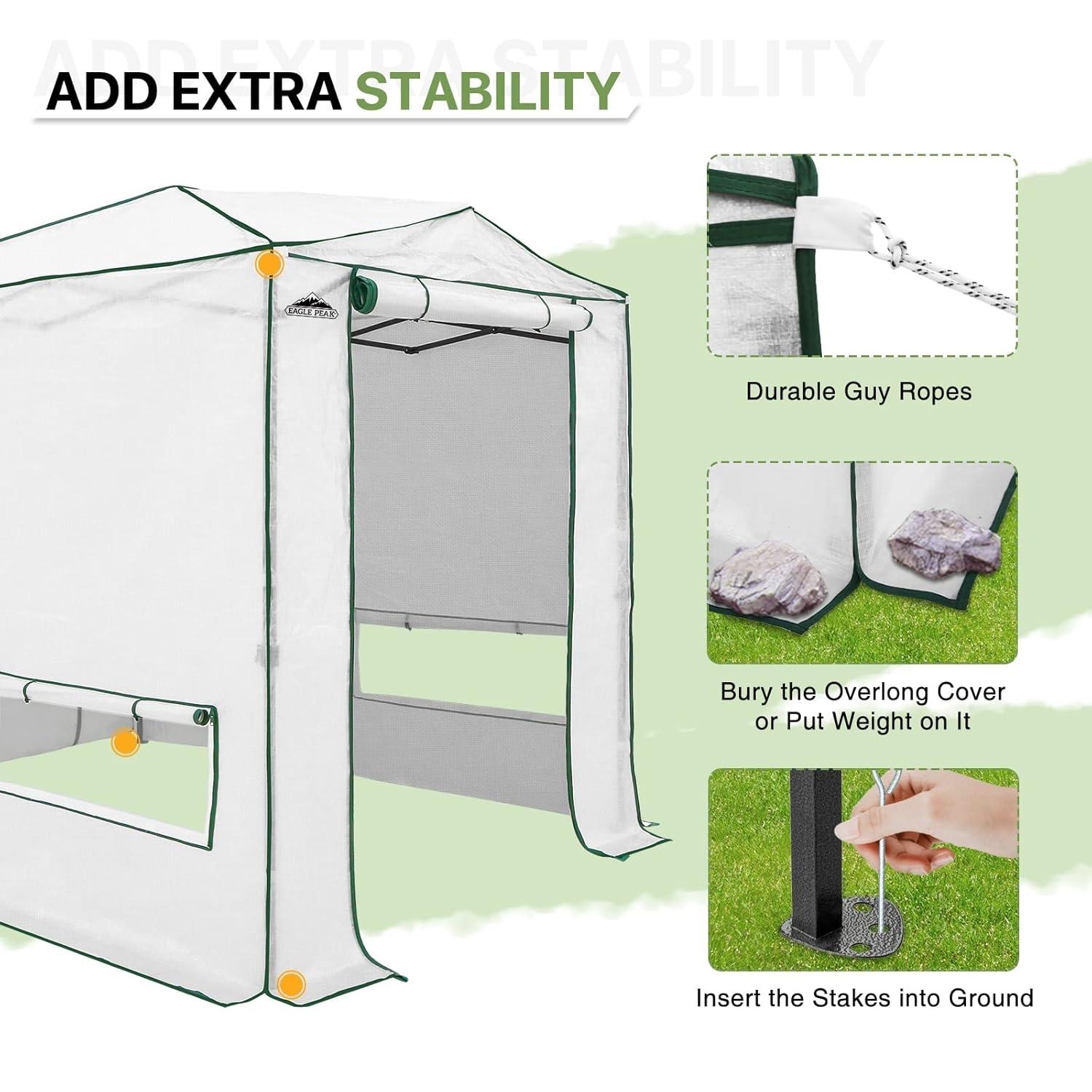 EAGLE PEAK Pop Up Greenhouse 8' W x 12' D Greenhouse