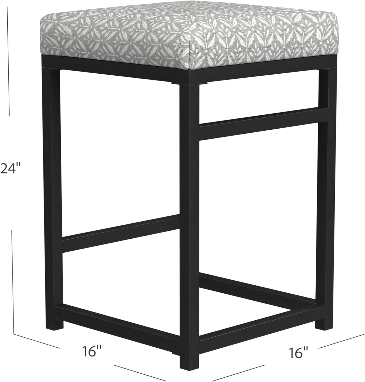 Open Back Metal Counter Height Barstool - HomePop