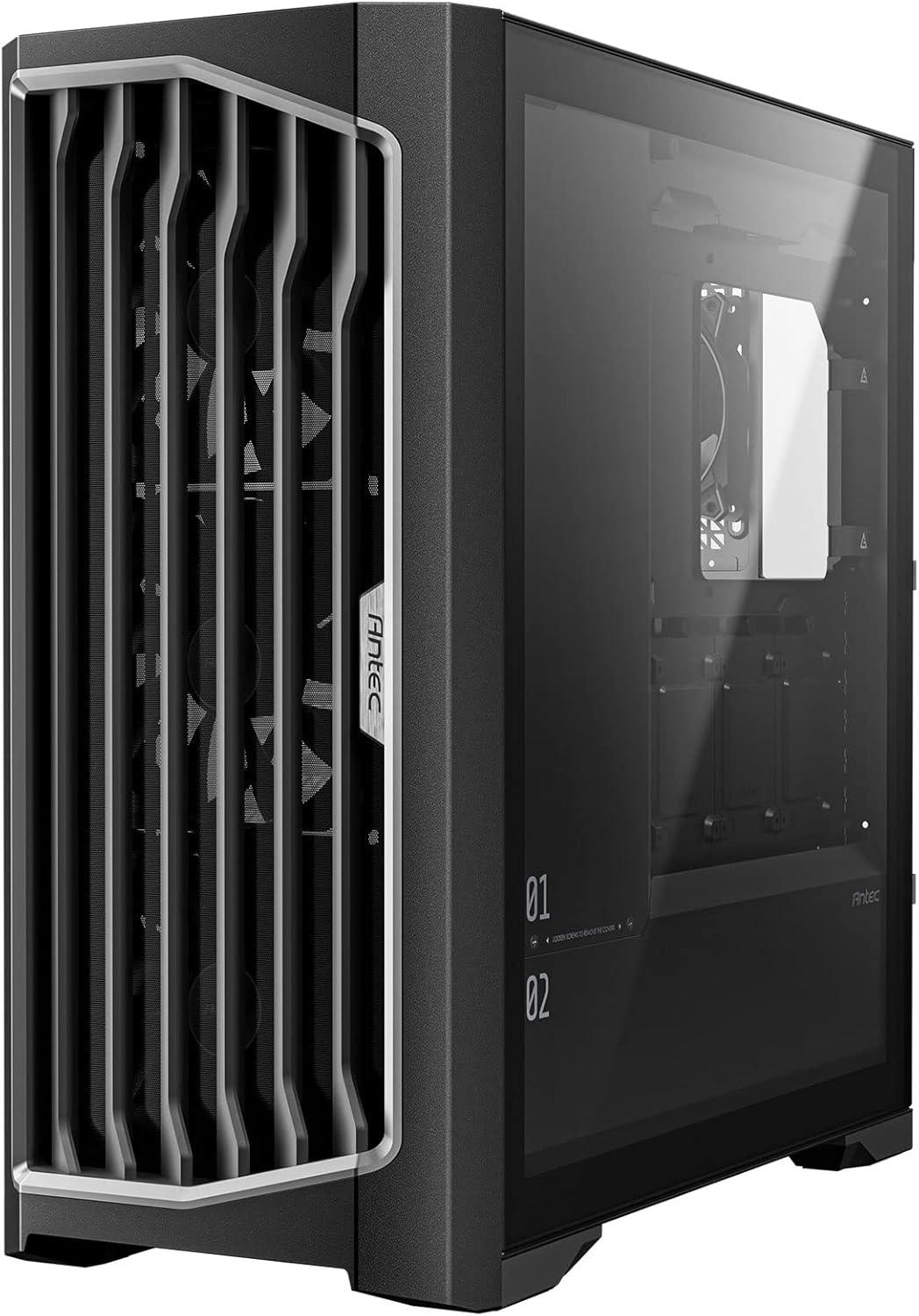 Antec Performance 1 FT, RTX 40 Series GPU Support, Temp. Display, 4 x Storm T3 PWM Fans, Type-C Ready, Dual Tempered Glass Side Panels, Removable Top Fan/Radiator Bracket, Mesh Front Panel, Full-Tower