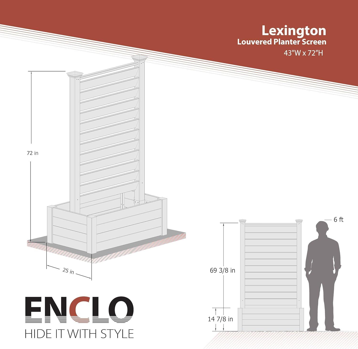 Lexington 6ft White Vinyl Privacy Screen with Planter Box