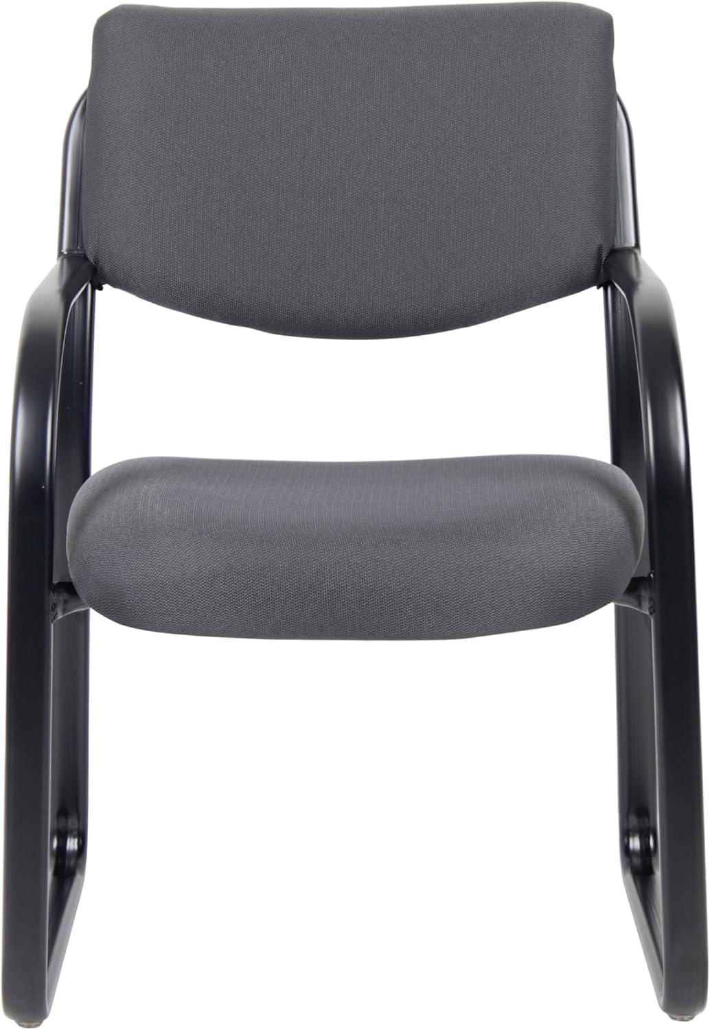 Sled Base Guest Chair Gray - Boss: Sturdy Metal Frame, Padded Back & Seat, 275 lbs Capacity
