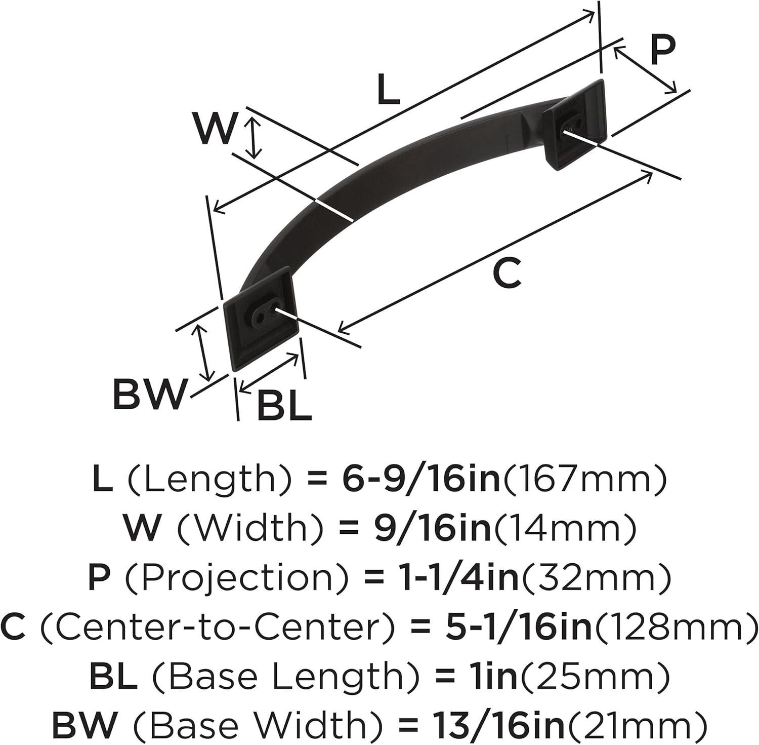 Amerock | Cabinet Pull | Oil Rubbed Bronze | 5-1/16 inch (128 mm) Center to Center | Candler | 1 Pack | Drawer Pull | Drawer Handle | Cabinet Hardware