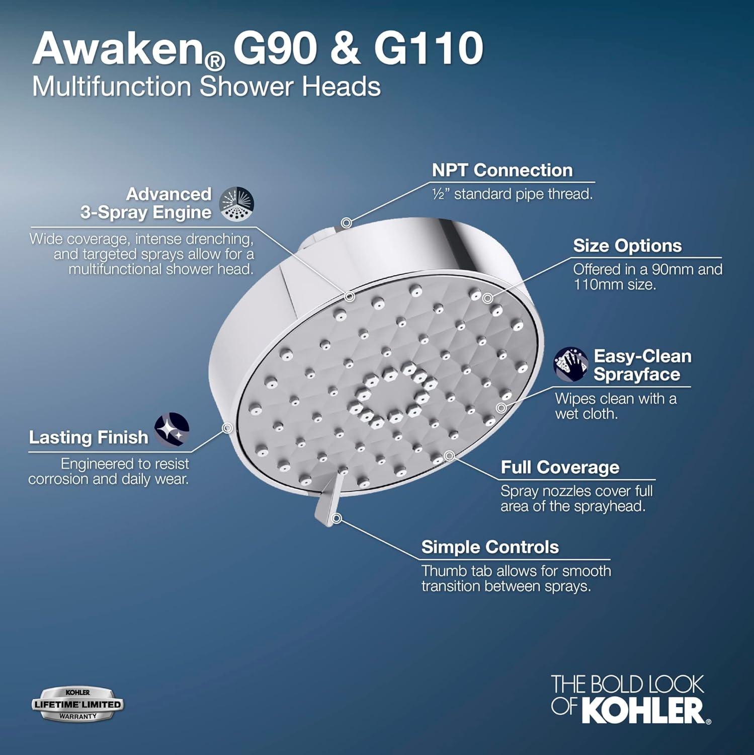 Devonshire Awaken G90 Multi Function Fixed Shower Head