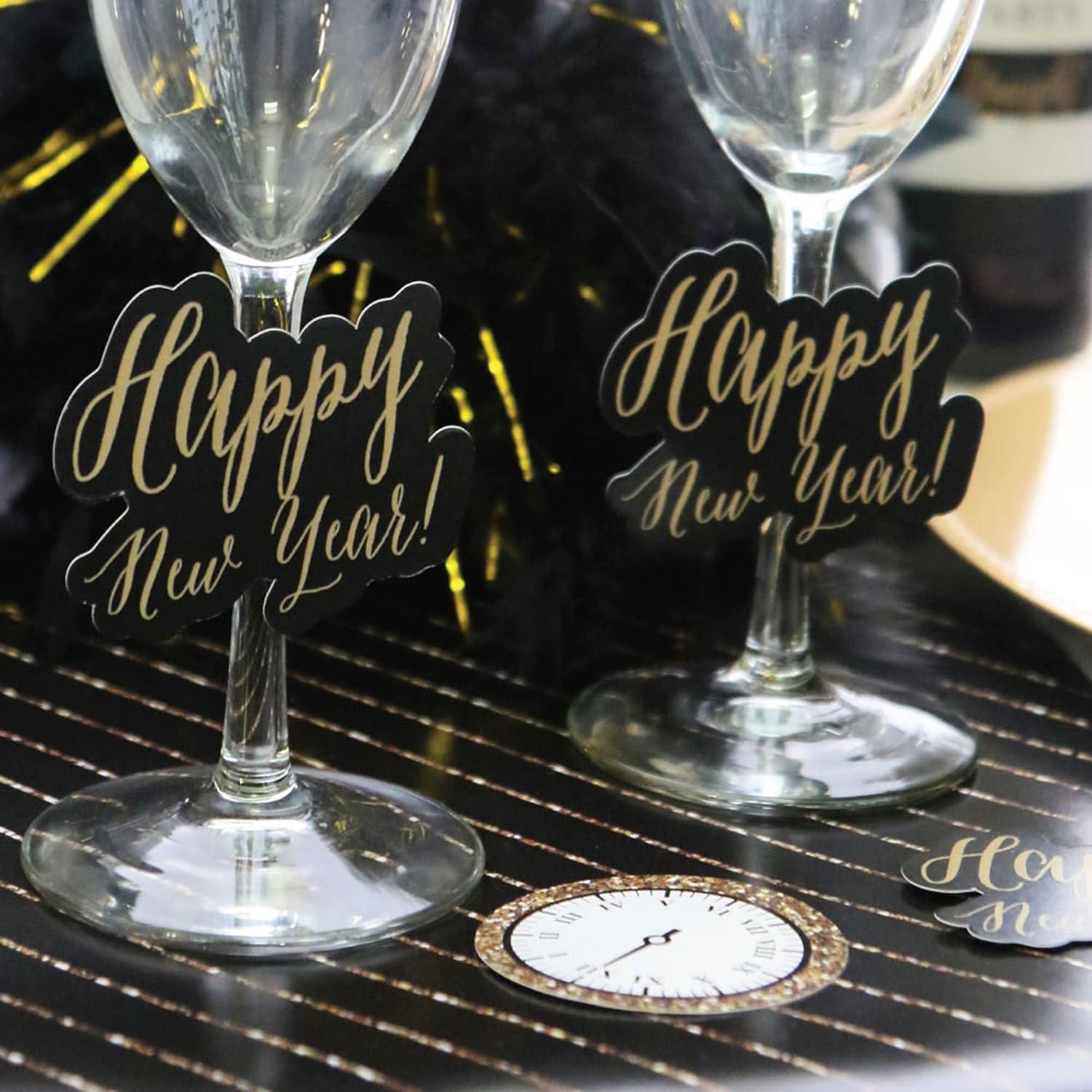 Big Dot of Happiness New Year's Eve - Gold - DIY Shaped 2025 New Years Eve Party Cut-Outs - 24 Count