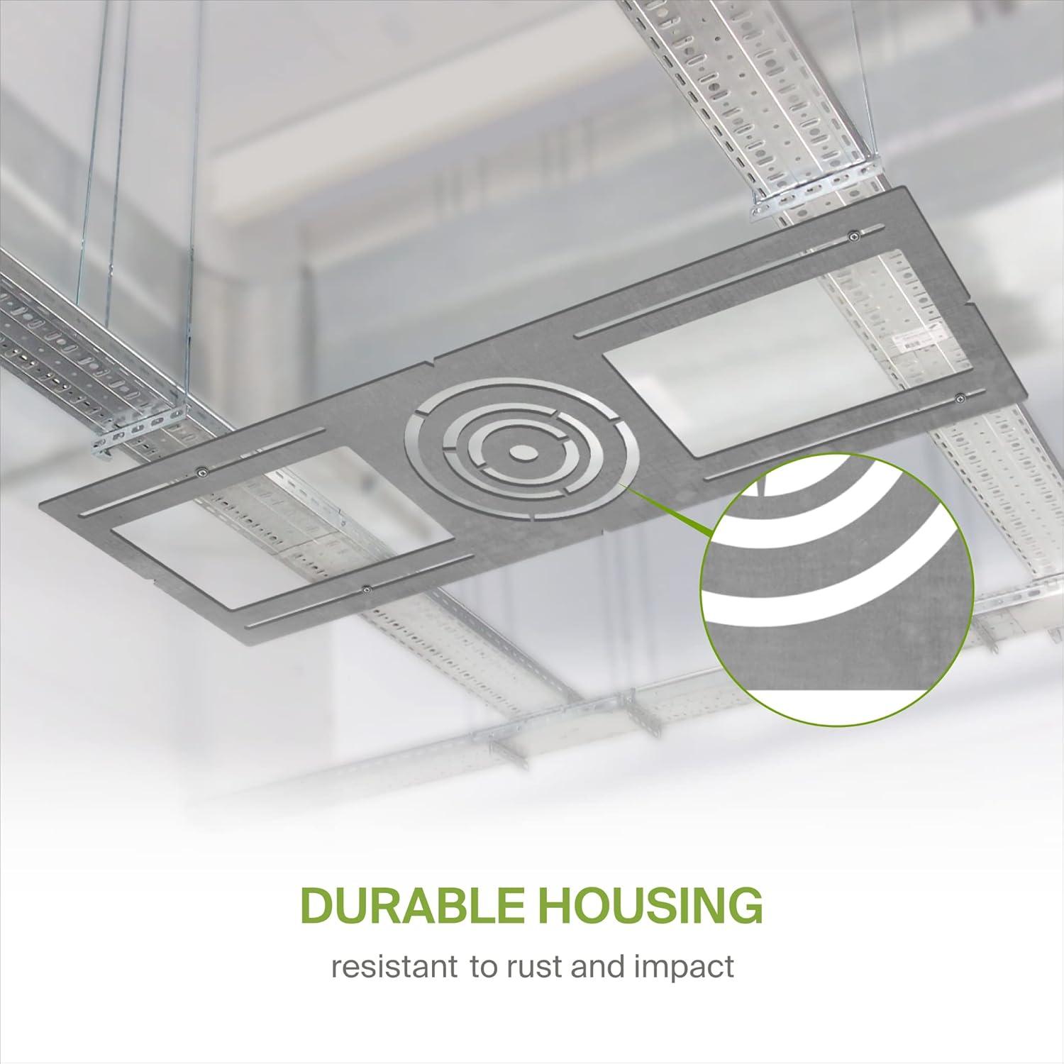 ASD New Construction Mounting Plate with Symmetric Round Hole - 3-4-6" Flat Steel Rough-in Bracket, LED Recessed Lighting Housing, 6 Pack