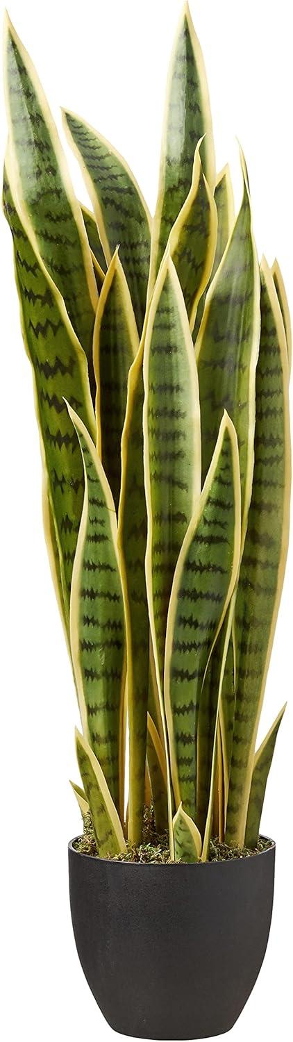 33" x 8" Artificial Sansevieria Plant with Planter - Nearly Natural