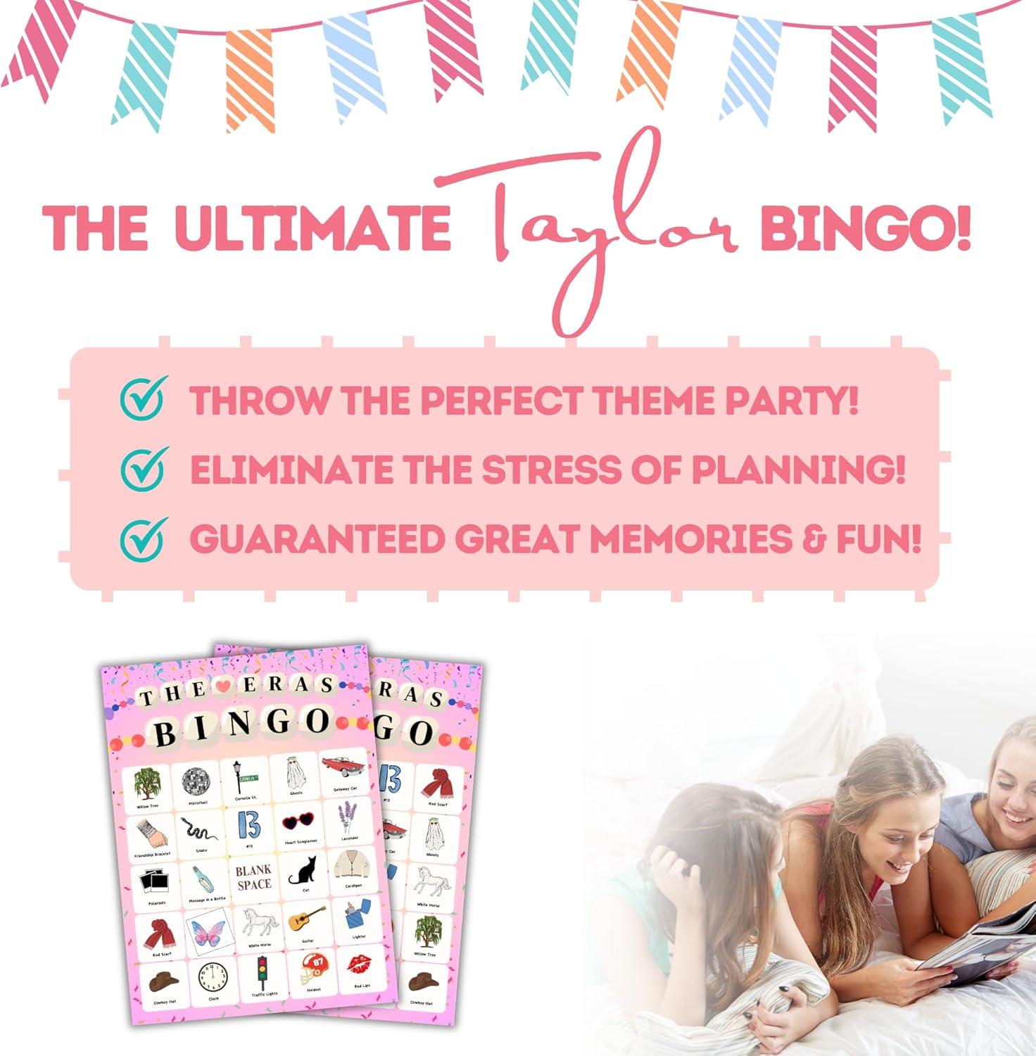 The Original Bingo Taylor Party Favors | Birthday Games | TS Party Supplies for 24 Players | Taylor Party Favors | Birthday Party Favors Decorations | Party Decor