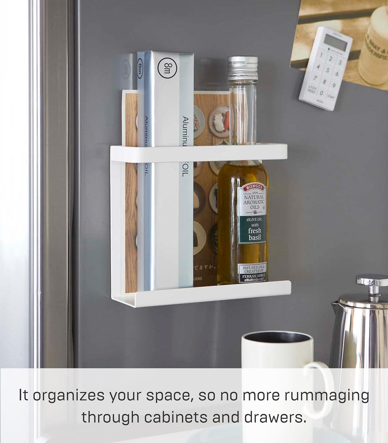 Plate Yamazaki Home Magnet Wrap Holder, Kitchen Storage, Magnetic Organizer, Steel, Magnetic