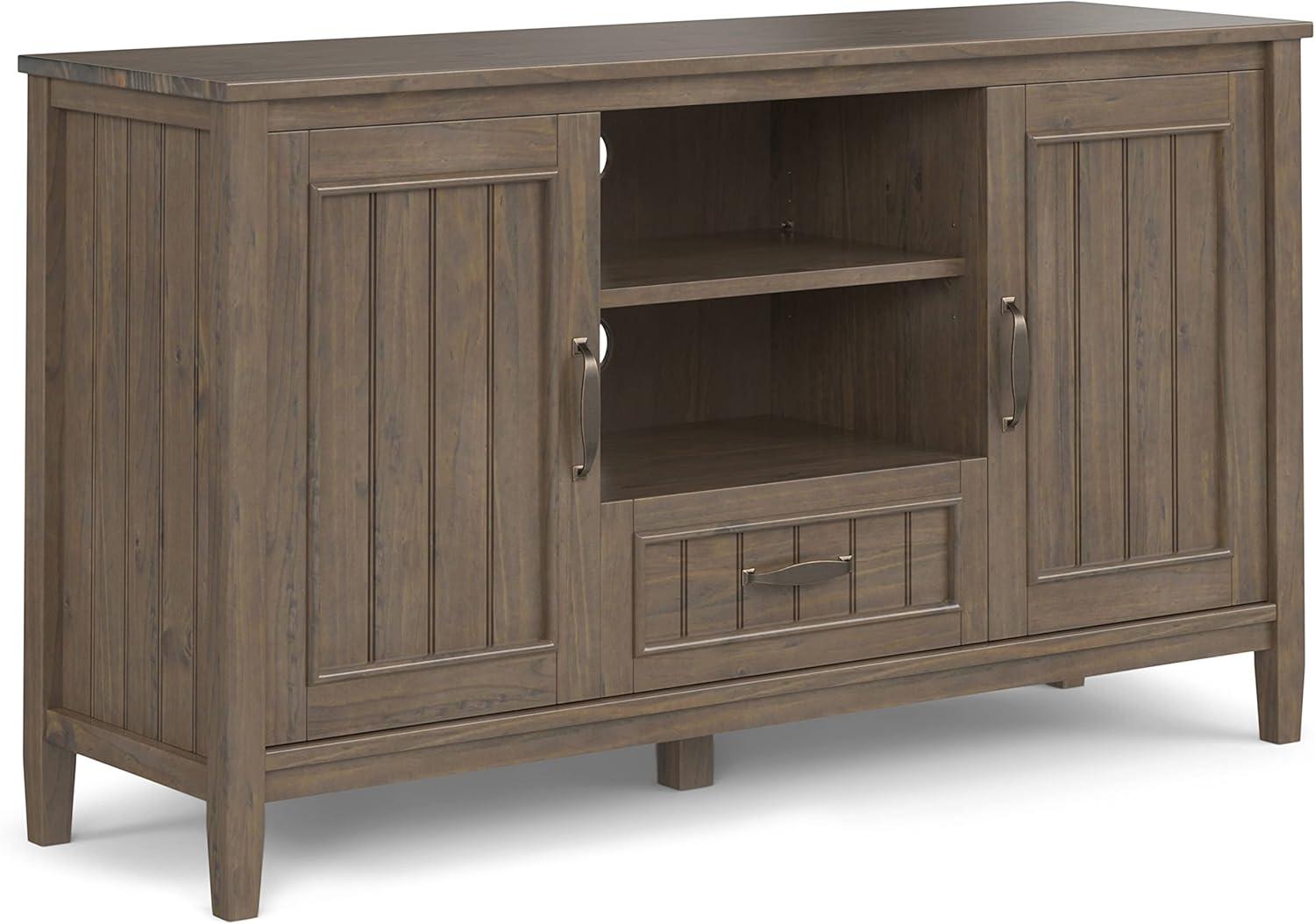 Lev Smoky Brown Solid Wood 53" Wide TV Stand with Storage