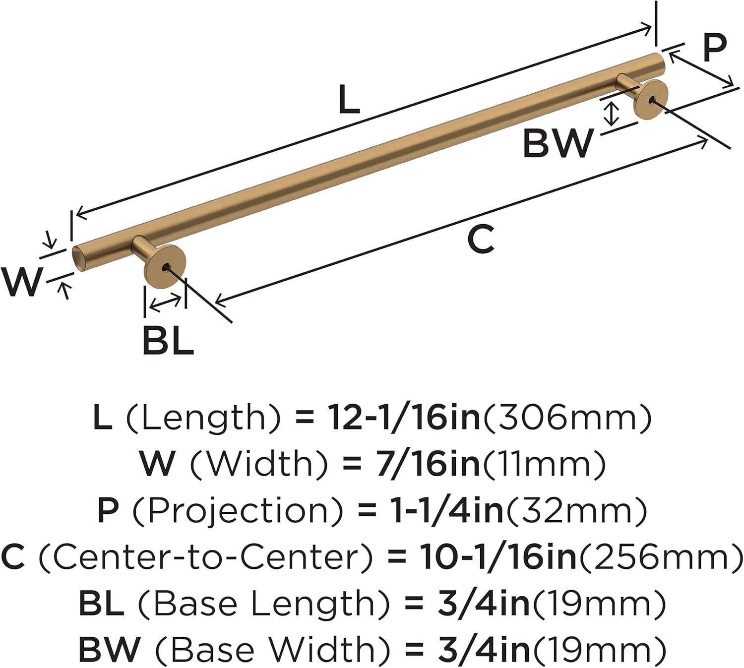 Amerock Radius 10-1/16 inch (256mm) Center-to-Center Champagne Bronze Cabinet Pull