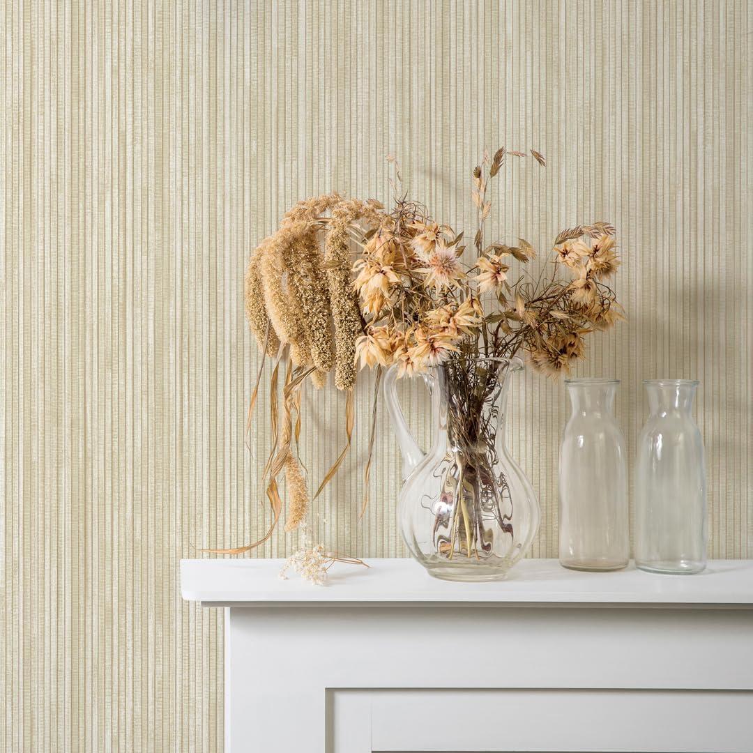 Tempaper & Co.® Faux Grasscloth Removable Peel and Stick Wallpaper, Textured Sand, 28 sq. ft.: Vinyl, Self-Adhesive, Beige