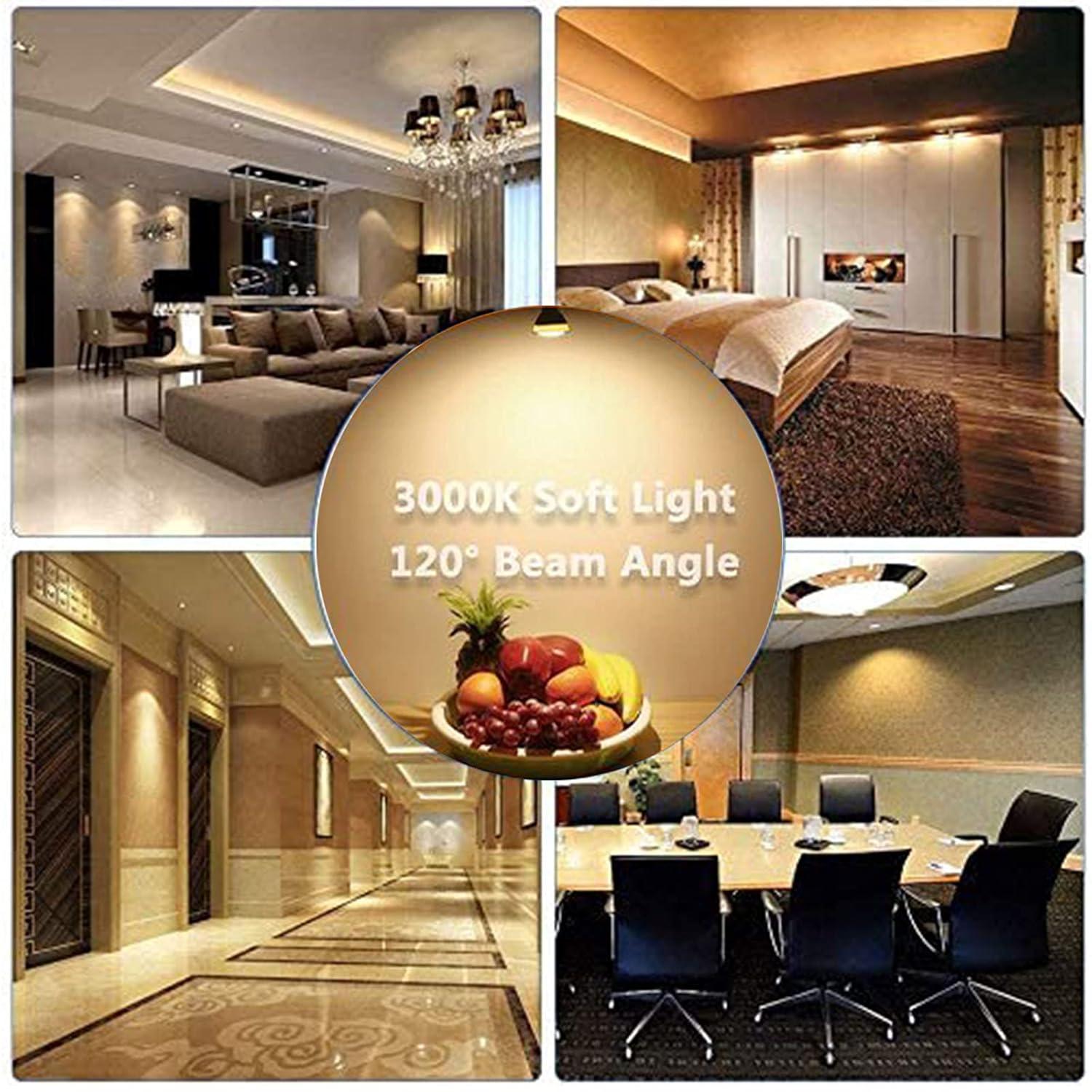 LED GU10 Dimmable Led Replacement for Halogen Bulb - MR16 Shape GU10 Base for Accent, Recessed, Track Lighting, 120°Beam Angle, 3000K Soft Light Gu10 Flood Light Bulb,(6 Pack)